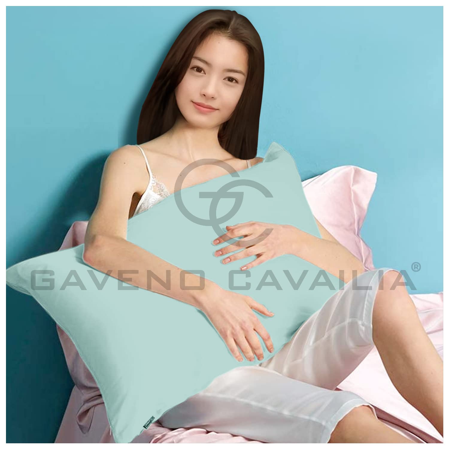 GC GAVENO CAVAILIA Polycotton Pillowcases - 2 Pack, Aqua, Standard Size | Super Soft & Easy Care 5