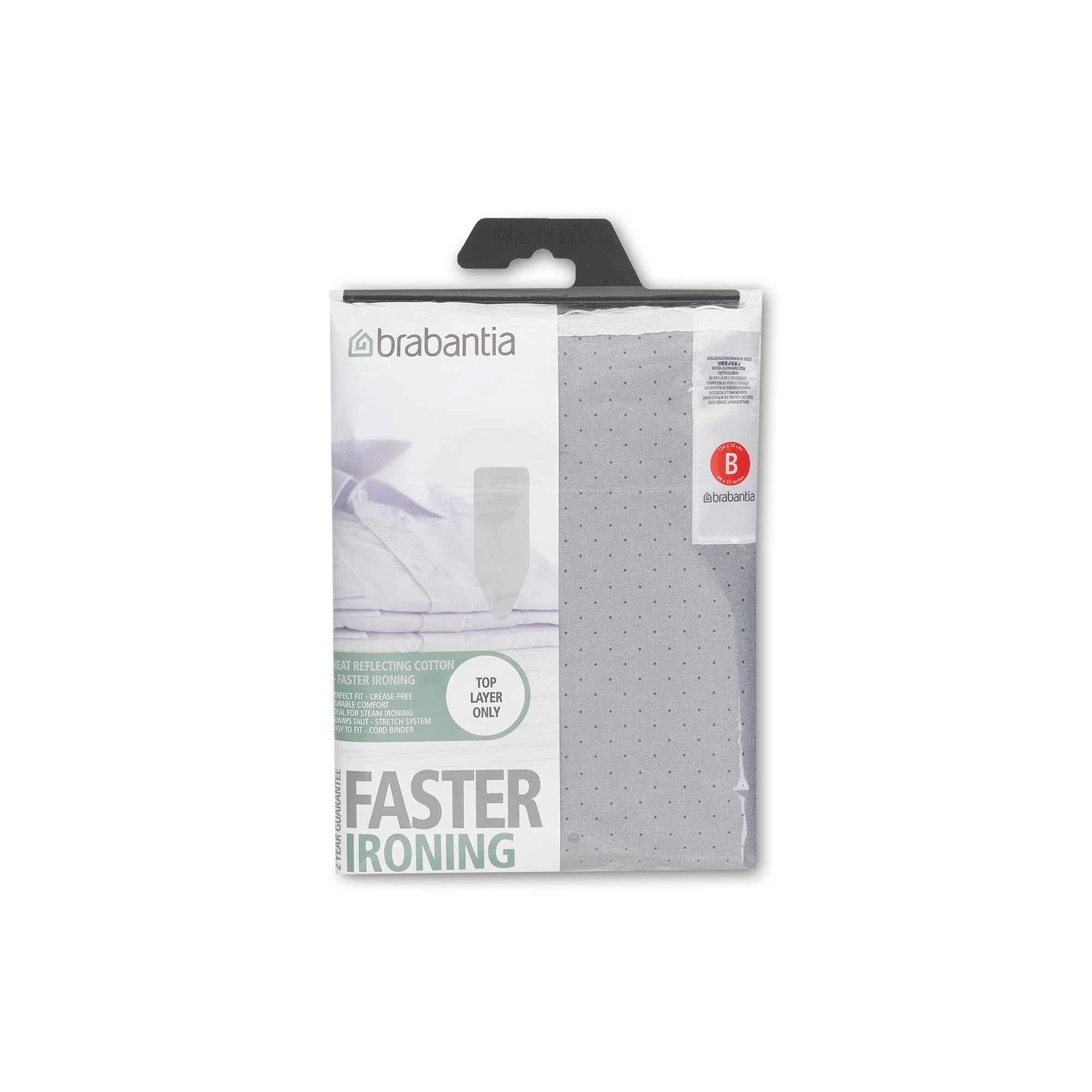 Brabantia Ironing Board Cover - Metallised Cotton with 2mm Foam for B Board (124x38 cm) 4