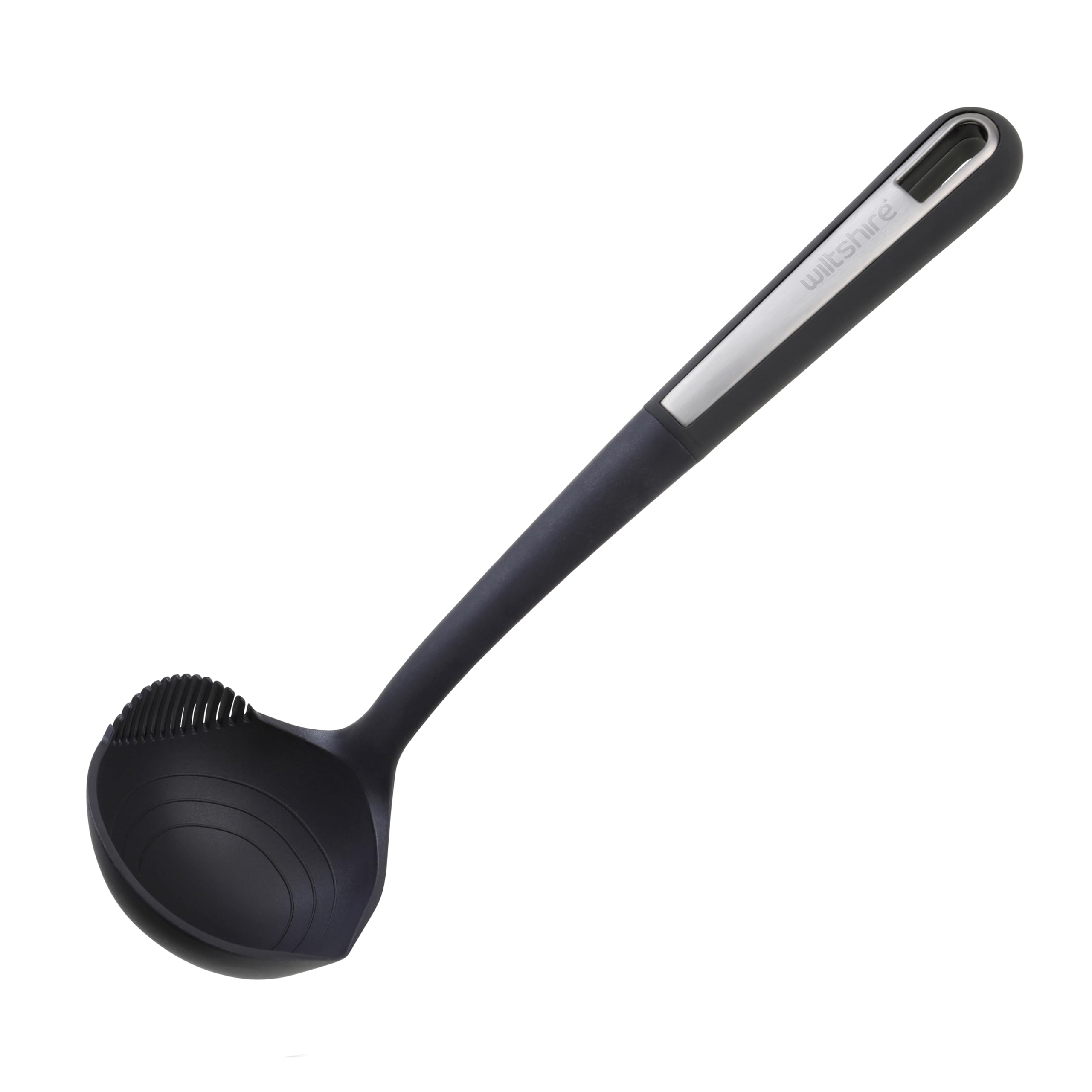 Wiltshire Aspire Soup Ladle - Non-Stick Safe Head, Heat Resistant up to 200°C, Anti-Slip Handle | Grey & Silver 1