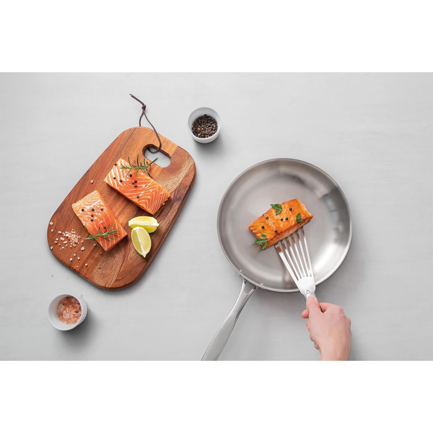 Tramontina Grano Frying Pan - 2.2L Stainless Steel Induction Compatible | 27cm Diameter 8