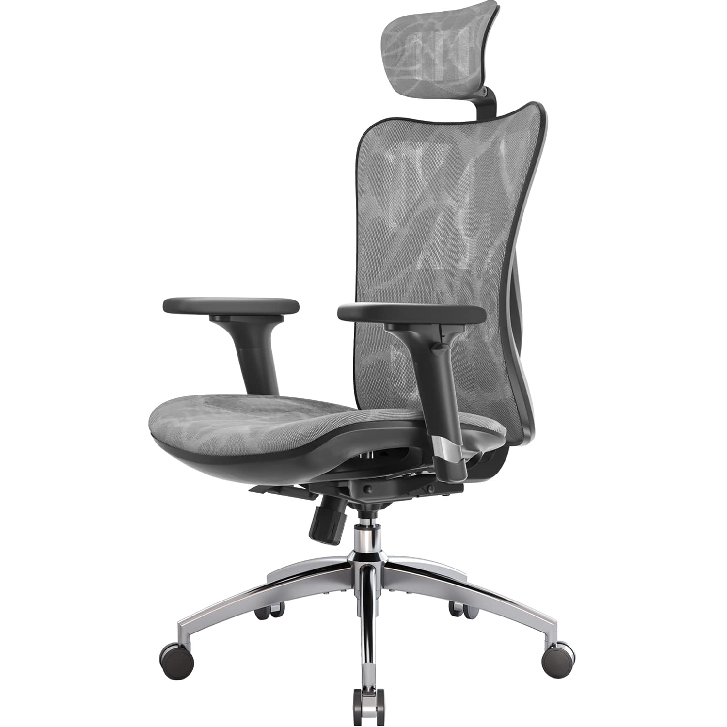 SIHOO M57 Ergonomic Office Chair Mesh Desk Chair with Adjustable Lumbar Support | Grey