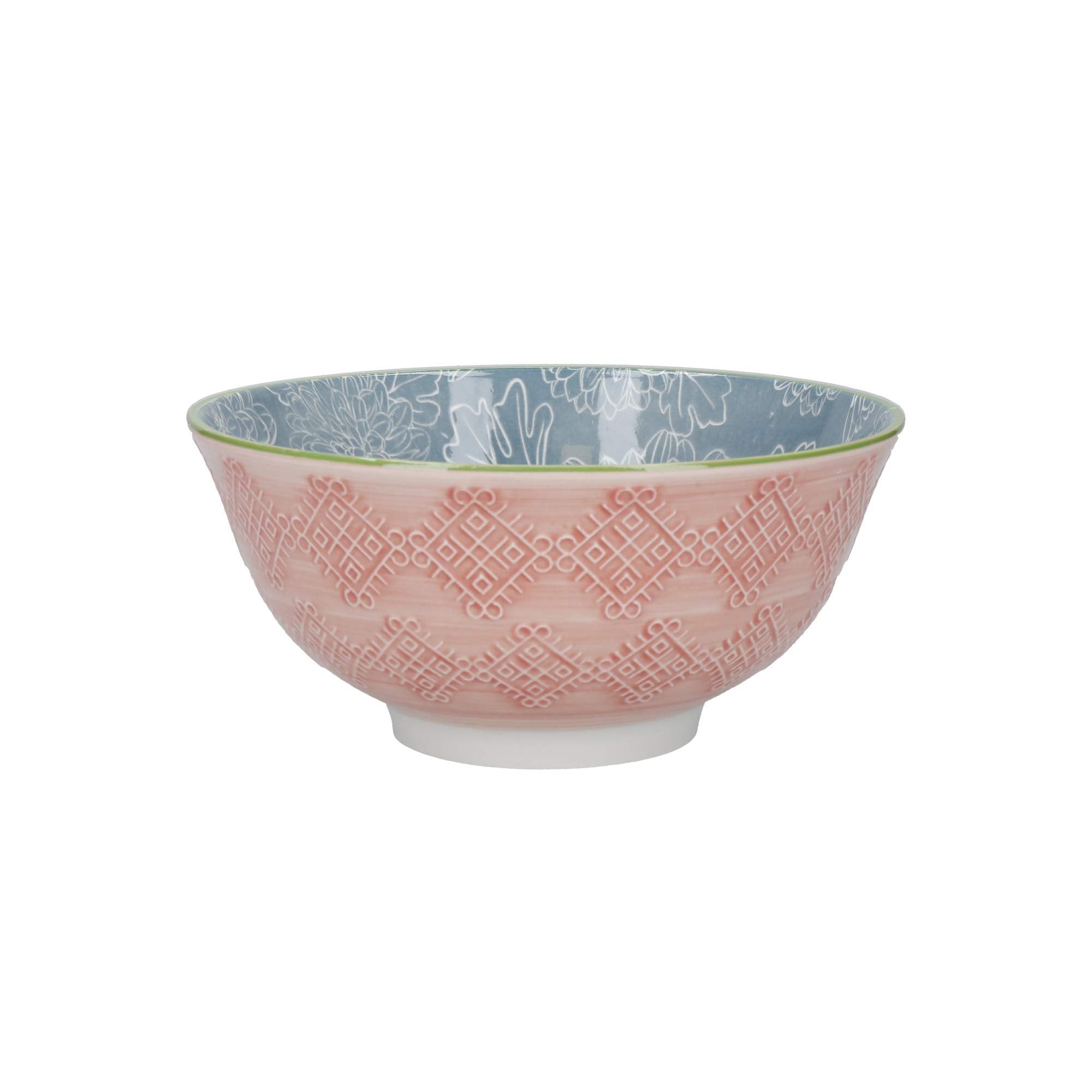 KitchenCraft Patterned Ceramic Soup-Cereal Bowls Set of 4 | Microwave Safe | Gift Boxed 8