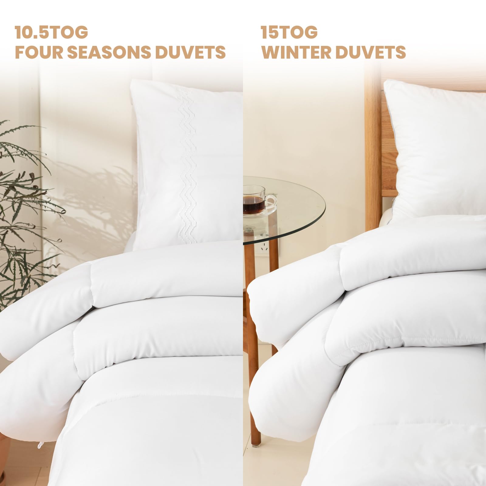 Good Nite Double Duvet 15 Tog Quilt for All Seasons | Polyester Hollowfibre Filling | 200×200cm 2