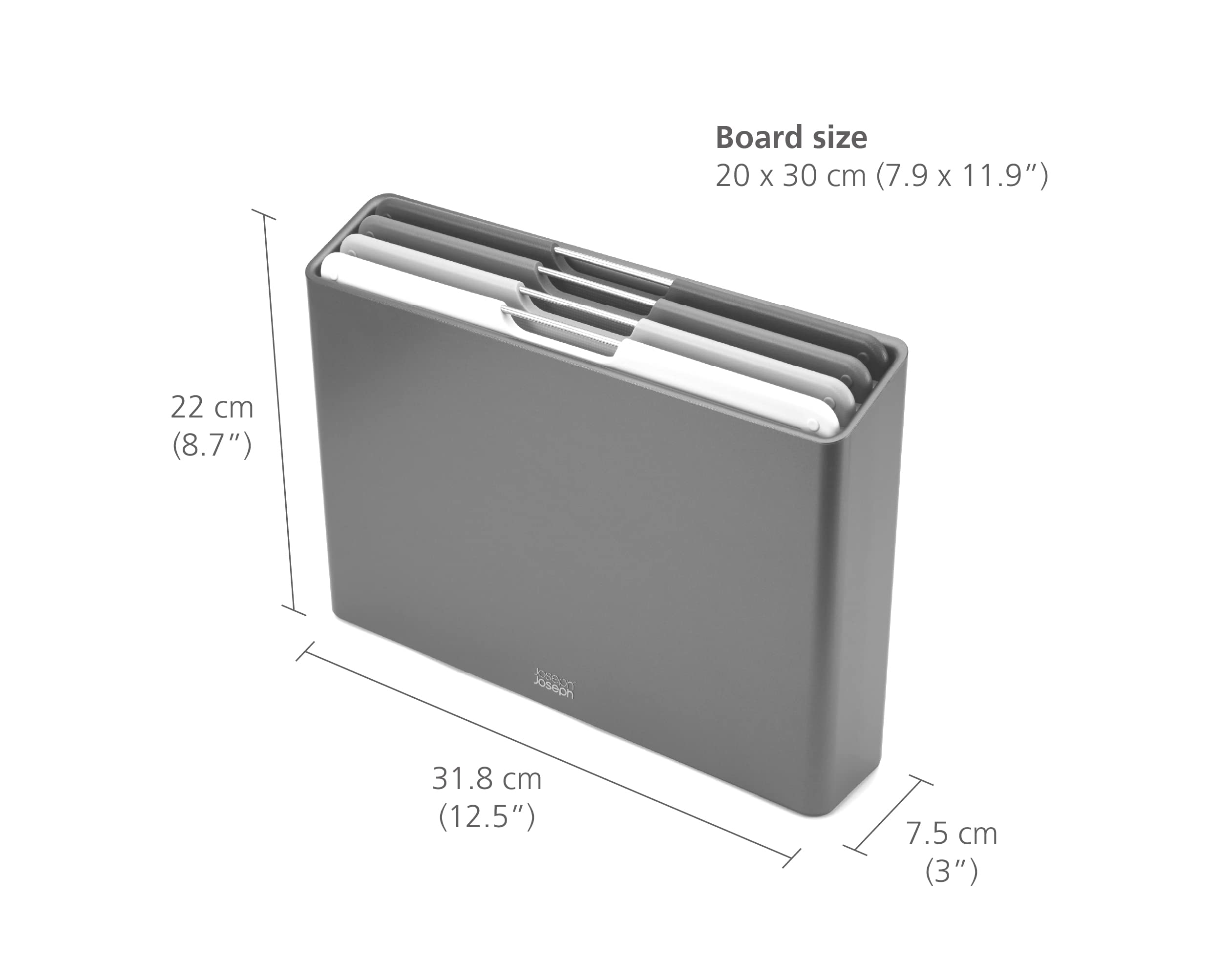 Joseph Joseph Folio 4-Piece Colour Coded Chopping Board Set with Slimline Storage Case 2