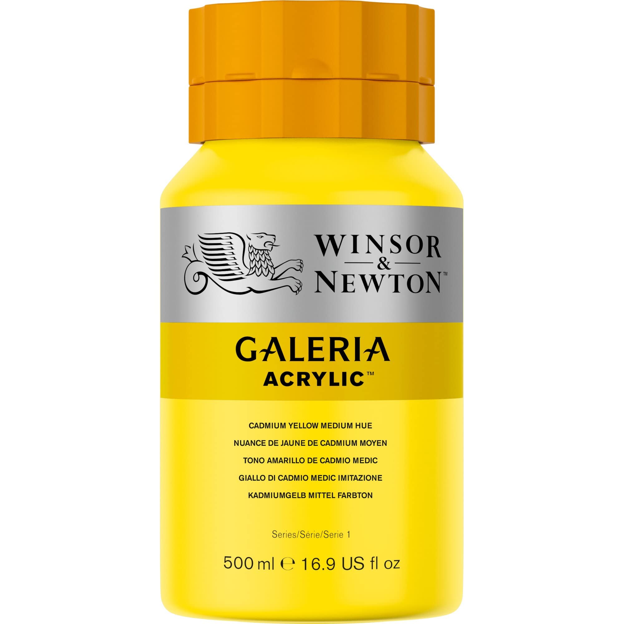 Winsor & Newton Galeria Acrylic Paint - Cadmium Yellow Medium Hue | 500ml Liquid Bottle 5