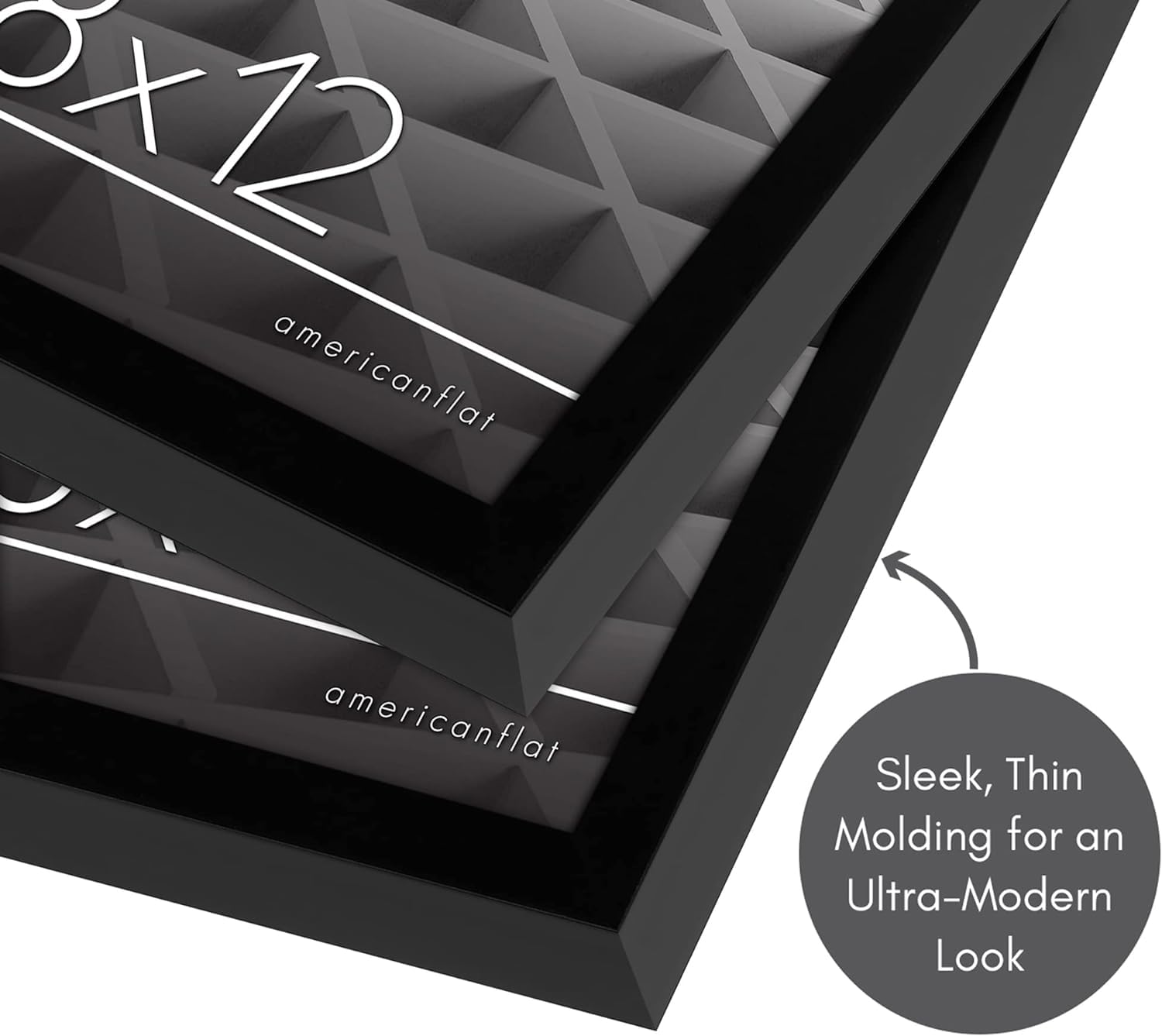 Americanflat 8x12 Photo Frame in Black - Set of 2 with Shatter Resistant Glass 7