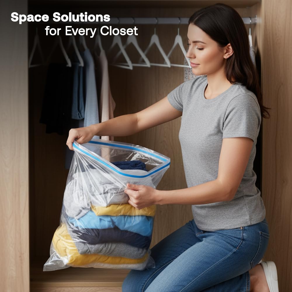 1ABOVE Pack of 6 Vacuum Space Saver Bags - Medium 50x70cm | Mould, Moisture & Bug Proof 7
