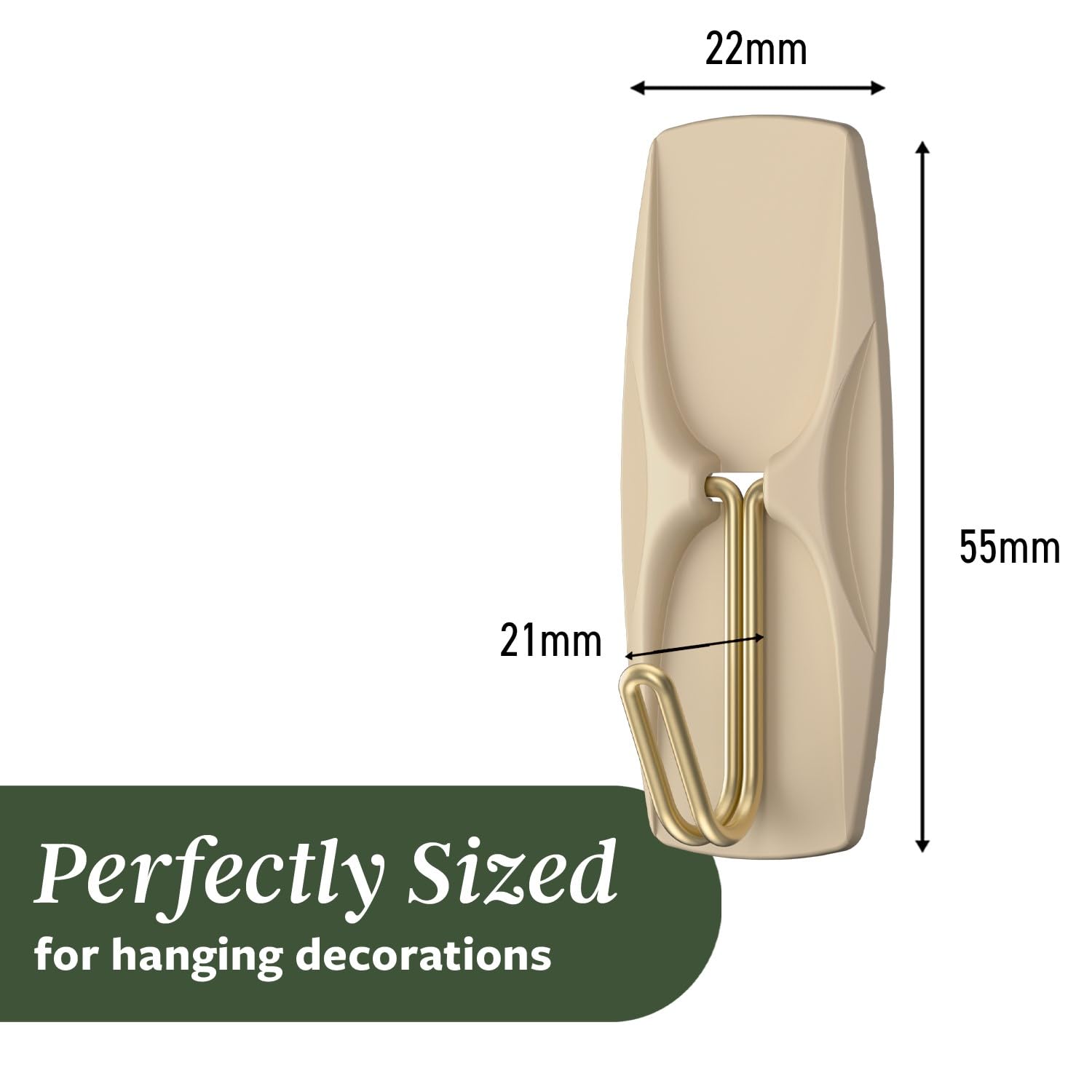 Command Medium Wire Hooks - Damage-Free Hanging | Holds 900g | Latte Brown | 6 Hooks, 8 Strips 3