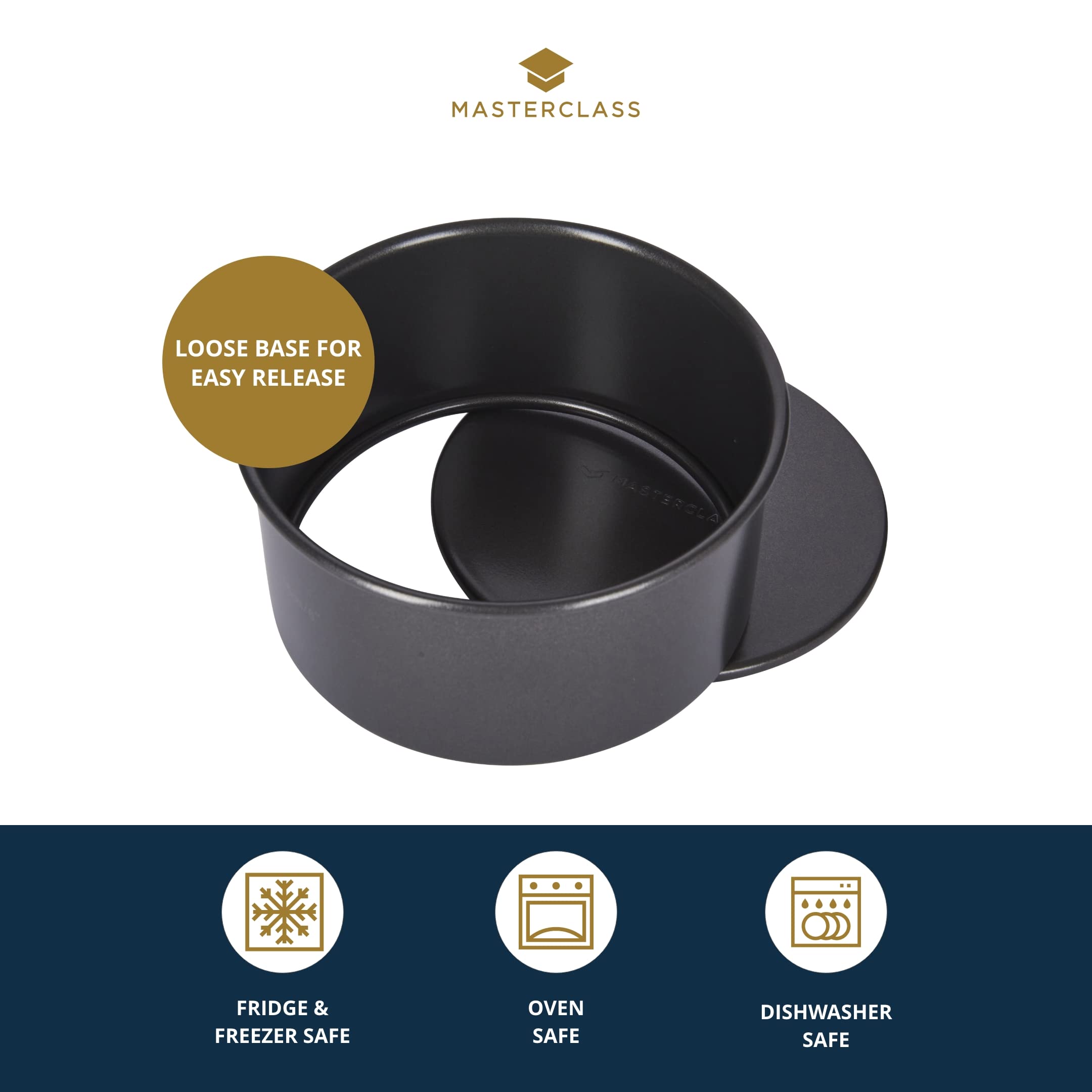 MasterClass KCMCHB48 Deep Round Cake Tin - 15 cm (6 Inch) | Carbon Steel | PFOA Free Non-Stick 3