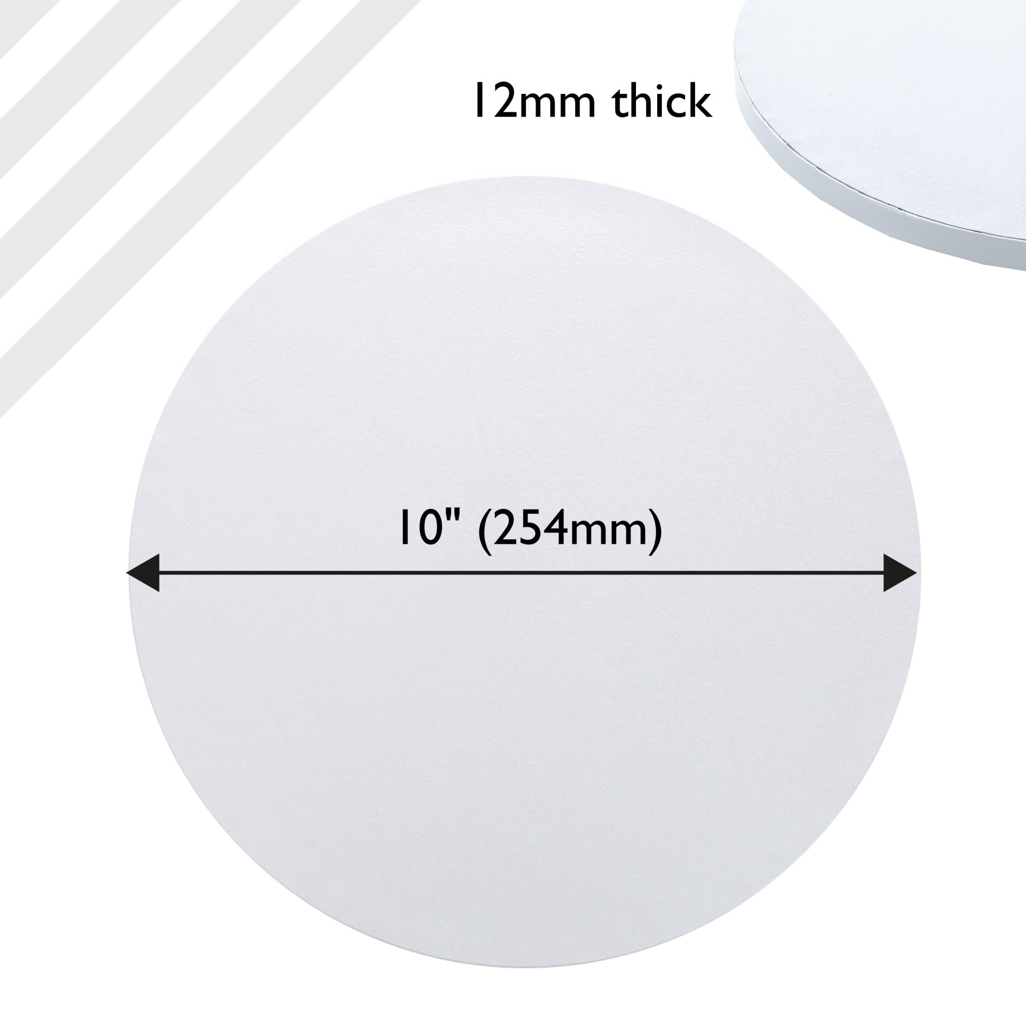 Culpitt Select 10 inch Round White Cake Boards - 12mm Thick, Pack of 5 2