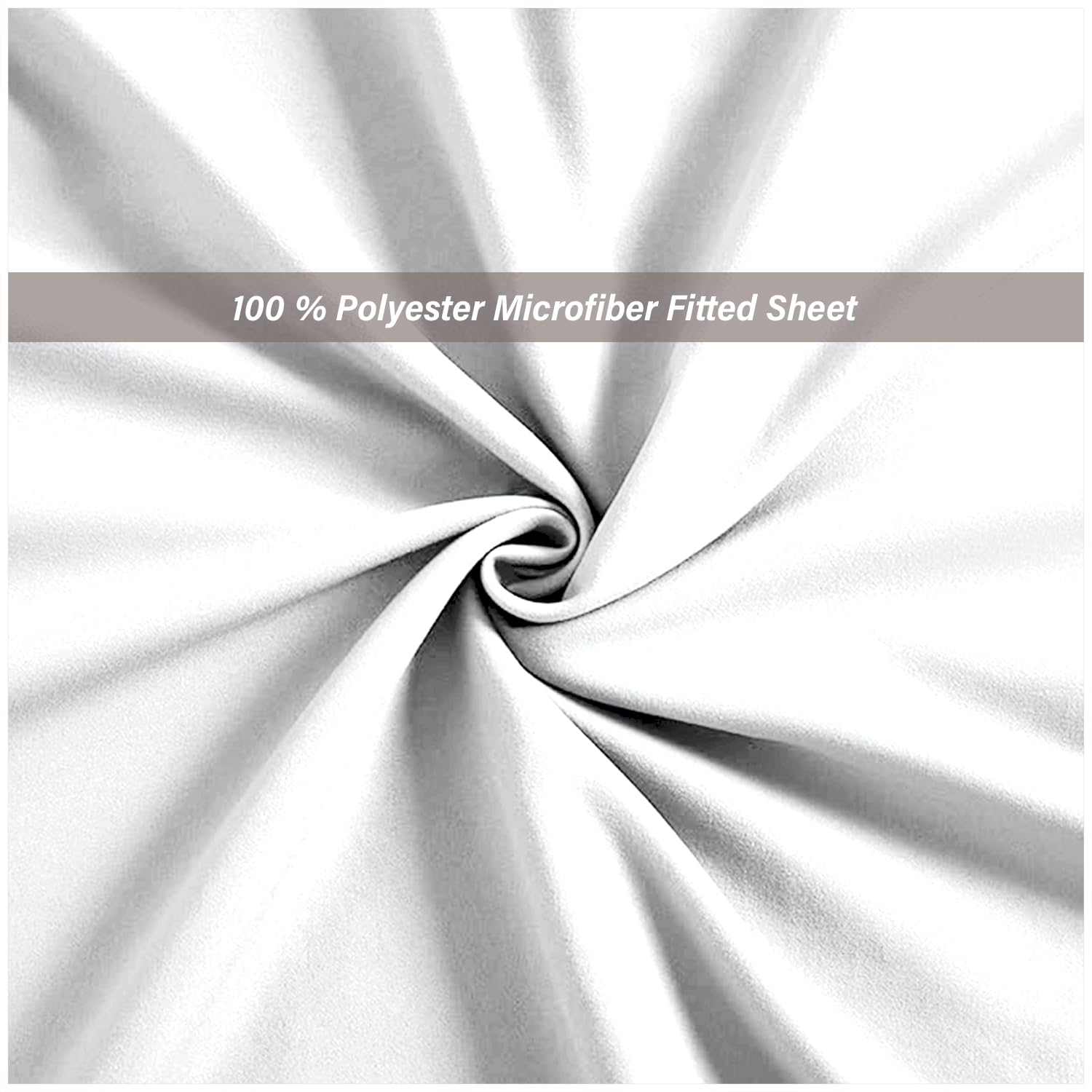 Super Dreamer Microfiber Fitted Sheet - Double Size, White, 100% Polyester | Deep Pocket 3