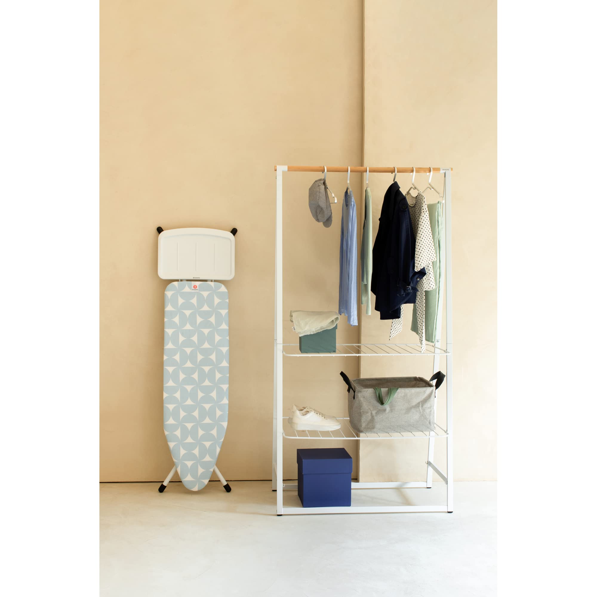 Brabantia Ironing Board Cover B - 100% Cotton Top Layer | 2mm Foam Padding | 124x38 cm | Fresh Breeze 2