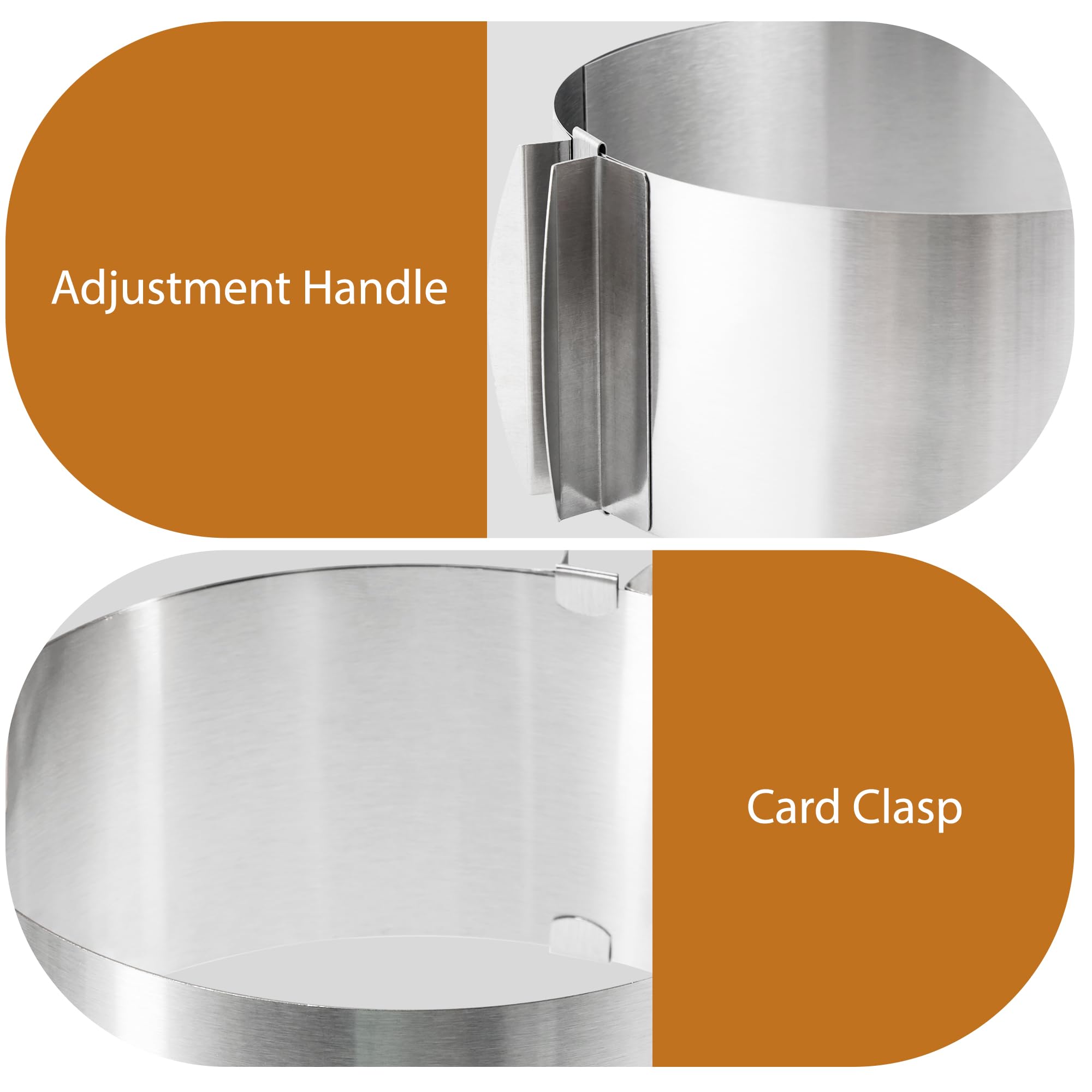 Vonsera Adjustable Round Cake Ring Cutter - 6 to 12 Inch Diameter | Stainless Steel | 1.96-Inch Height 5