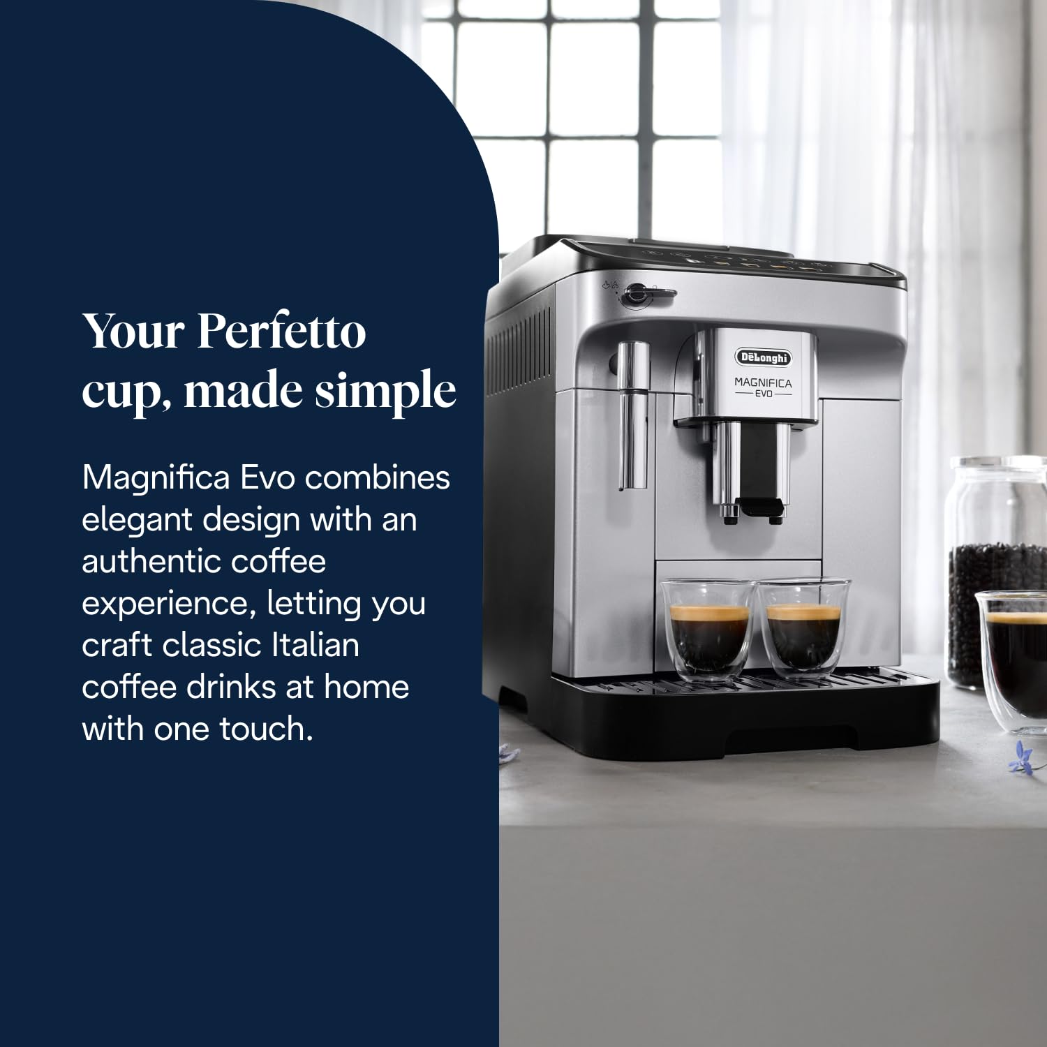 De'Longhi Magnifica Evo Bean-to-Cup Coffee Machine - ECAM292.33.SB | Silver | 5 Drinks