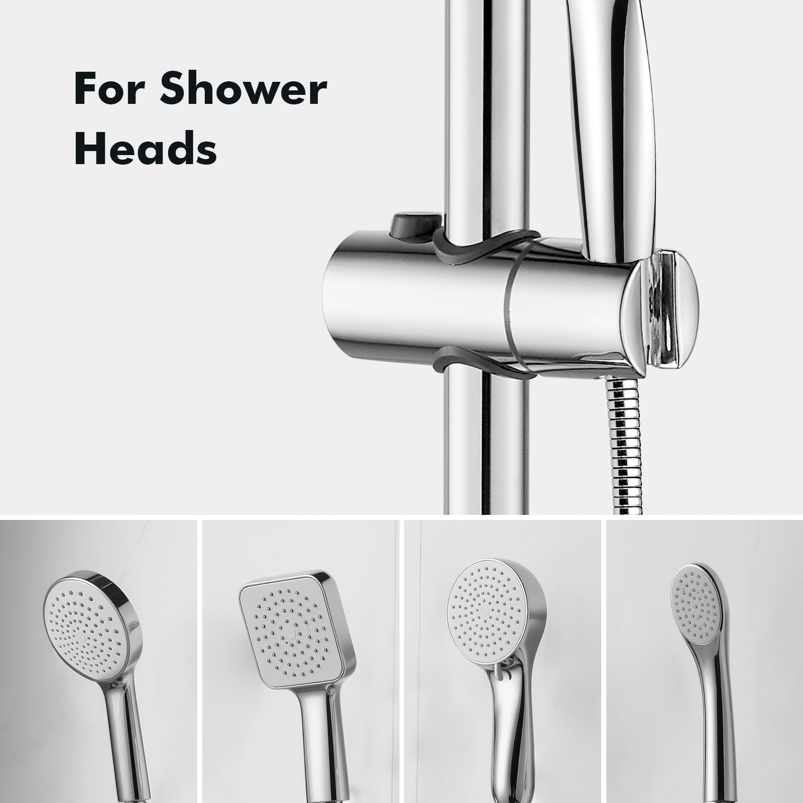 Ibergrif M20802 Shower Riser Rail - Wall Mounted Slide Bar with Adjustable Holder & Soap Dish | Chrome Finish 4