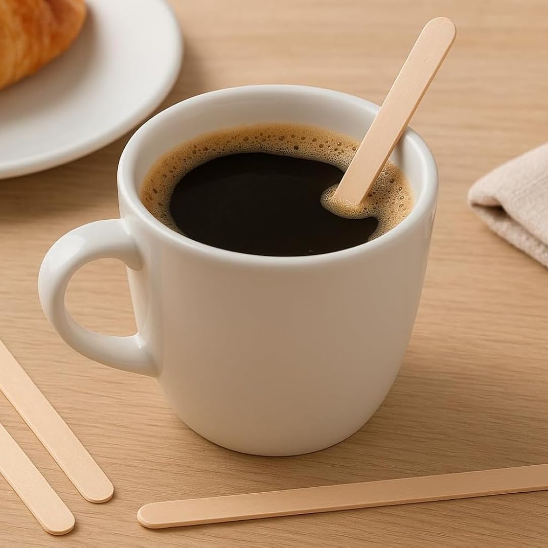 1ABOVE Wooden Coffee Stirrers - 200 Pack | 140mm (5.5") Eco-Friendly Birch Wood 7