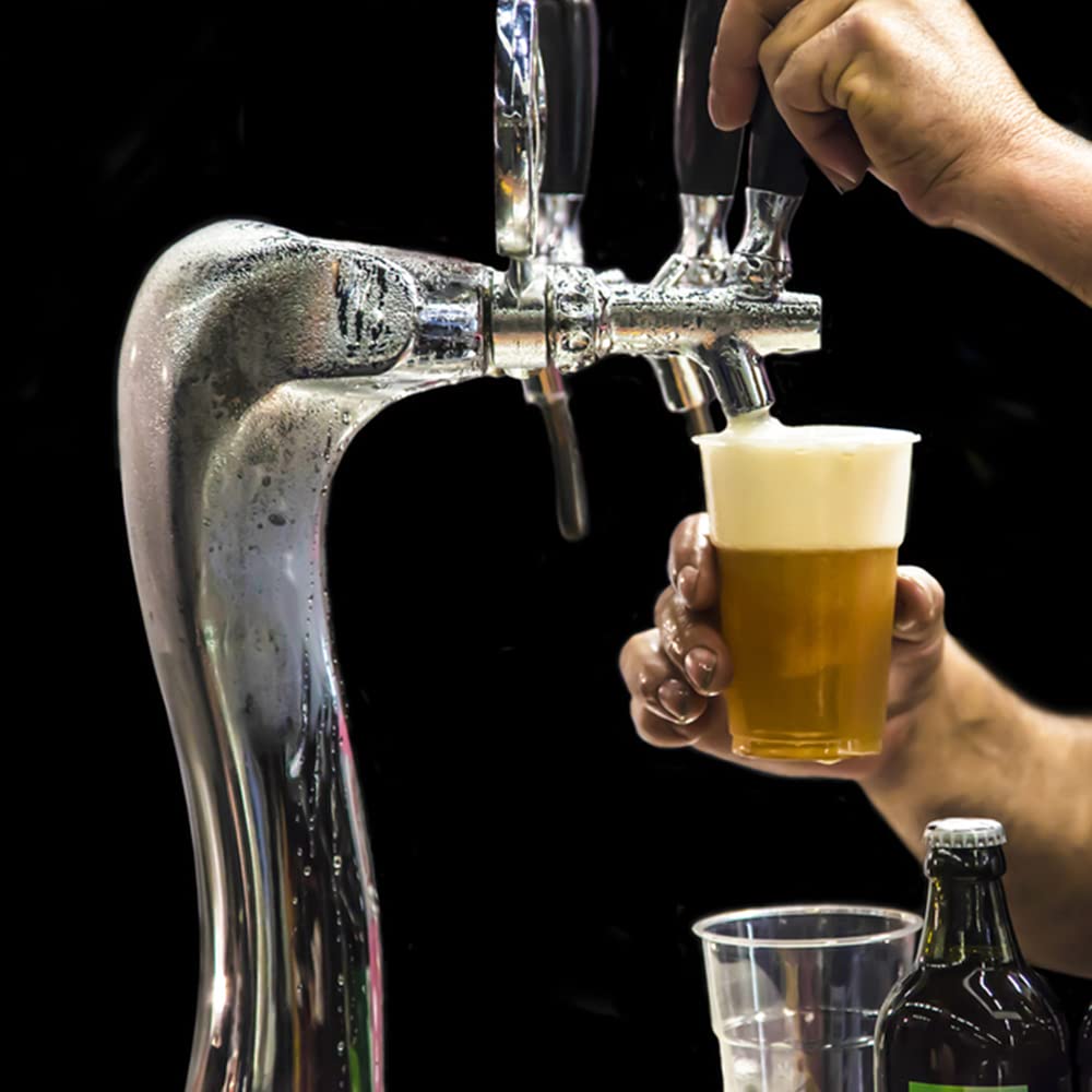 1ABOVE 100 Pack Clear Plastic Disposable Drink Cups - 180ml (7oz) | Lightweight | Includes Lids 5