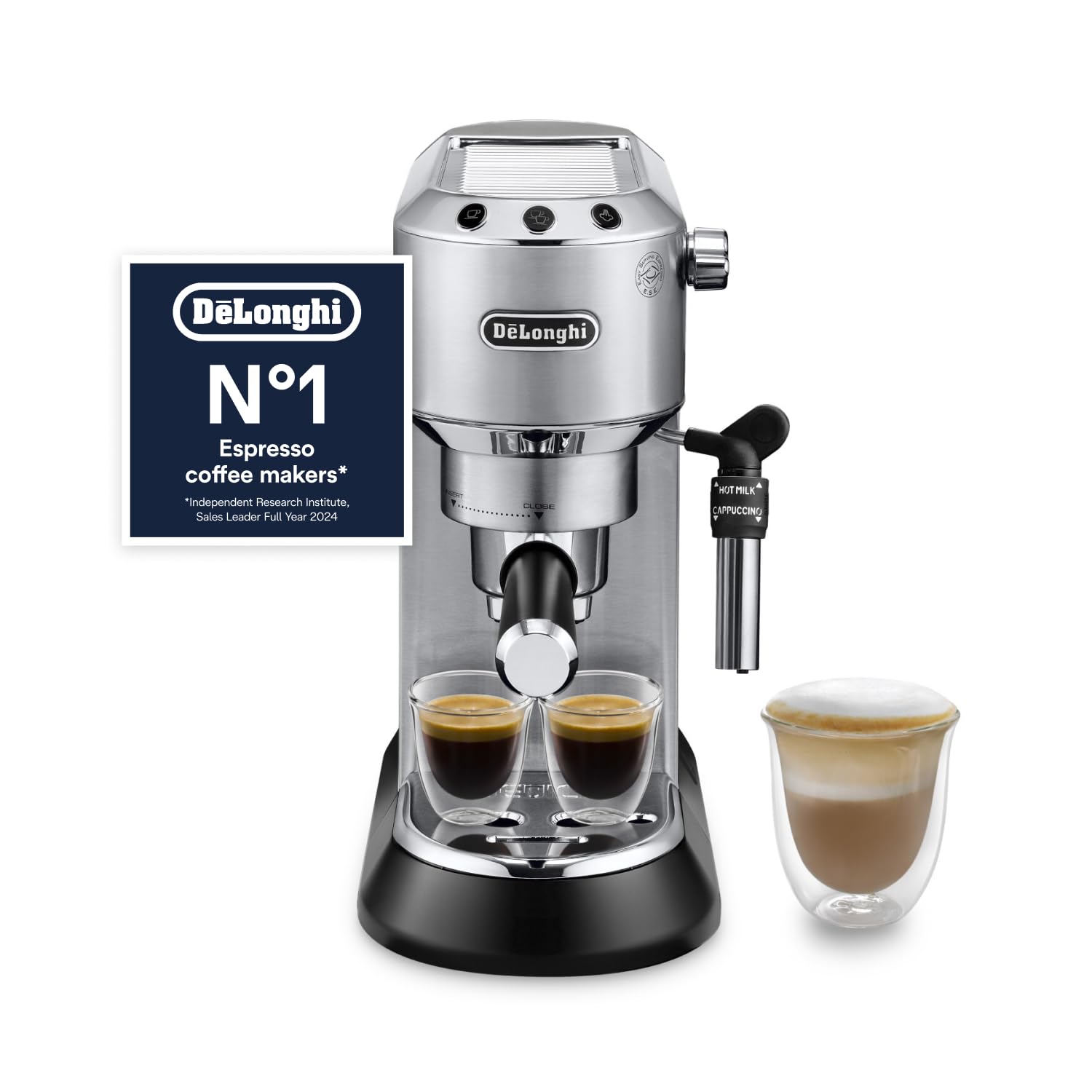 De'Longhi Dedica Style Espresso Machine - 15 Bar Pressure | Adjustable Milk Frother | Slim 15cm Design
