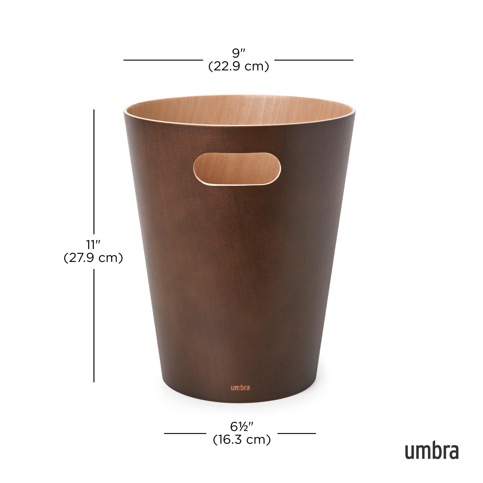 Umbra Woodrow 2 Gallon Wooden Trash Can | Espresso Finish | Modern Design 2