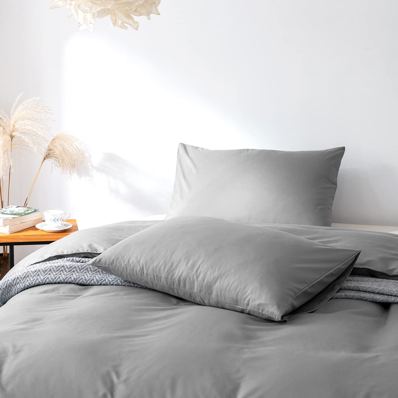 Good Nite Polyester Duvet Cover Set - Single Size (135x200cm) | Light Gray | 2 Pieces 4
