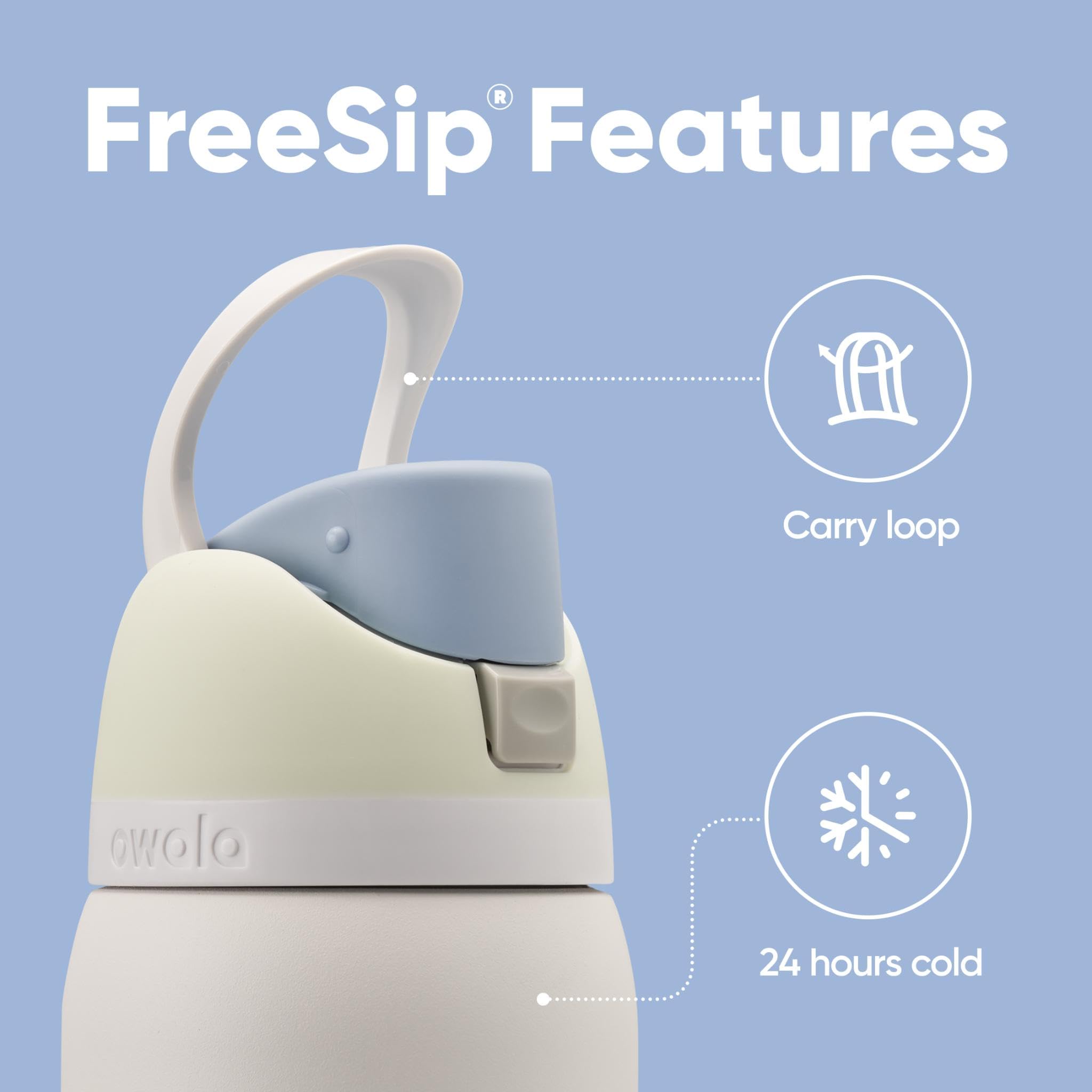 Owala FreeSip Insulated Stainless Steel Water Bottle with Straw | 945ml | Iced Breeze