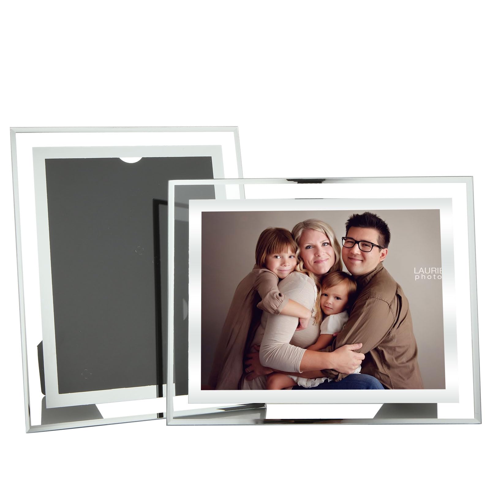ASelected 8X10 Glass Picture Photo Frames - Silver Finish, Set of 2 | Tabletop & Wall Mount 1