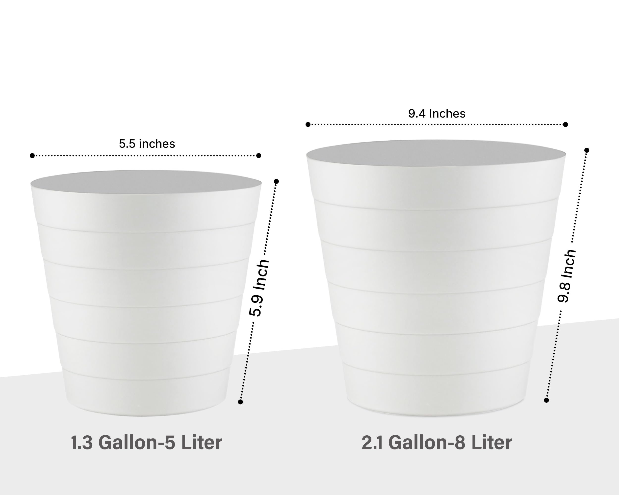 Zuvo Plastic Paper Bin - 5L Capacity | Shatter-Proof | White | 29.5 x 24 x 30.5 cm 2