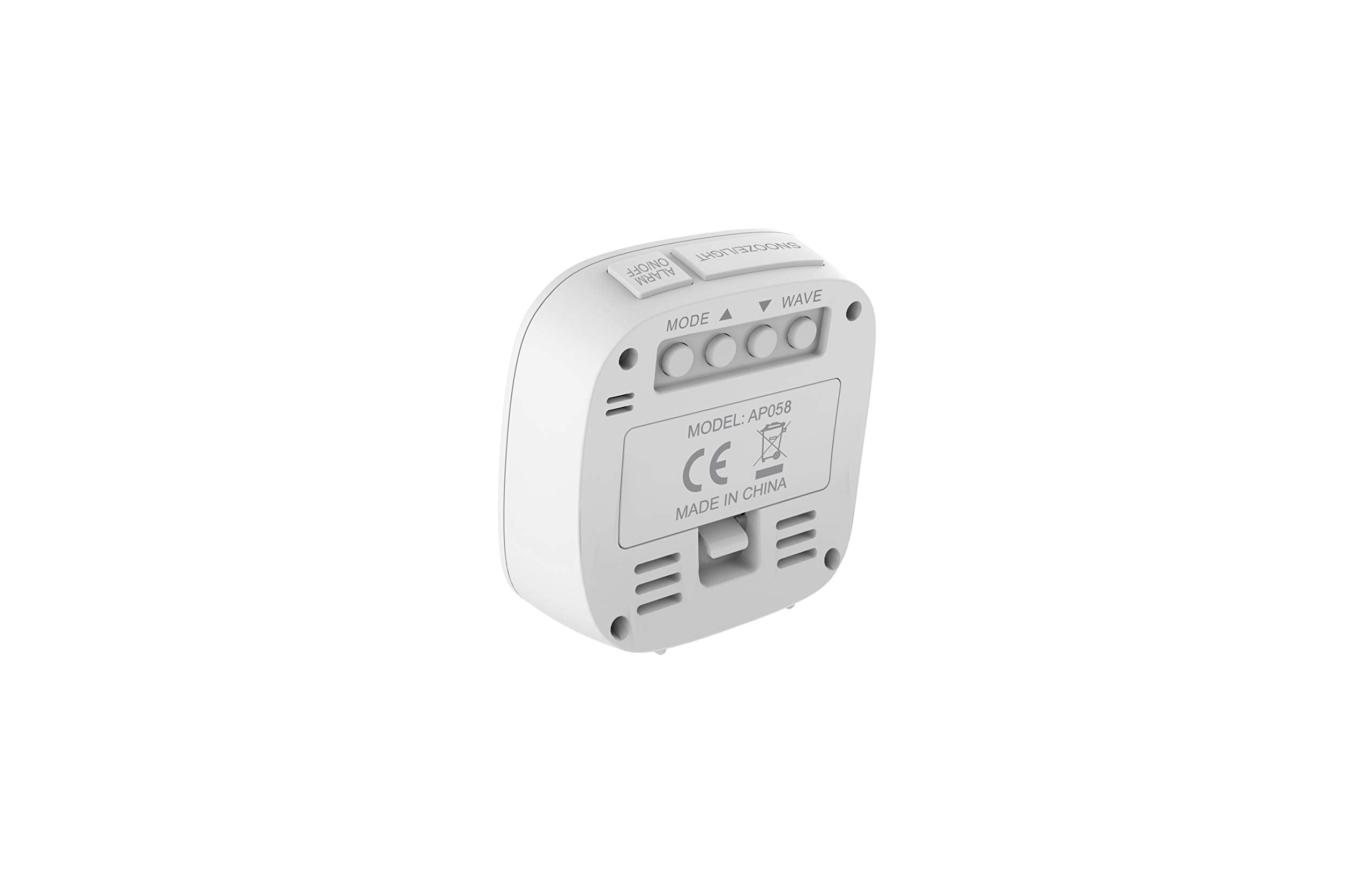 Precision AP058 Digital Alarm Clock - White Plastic | LCD Backlight | Snooze Function 3
