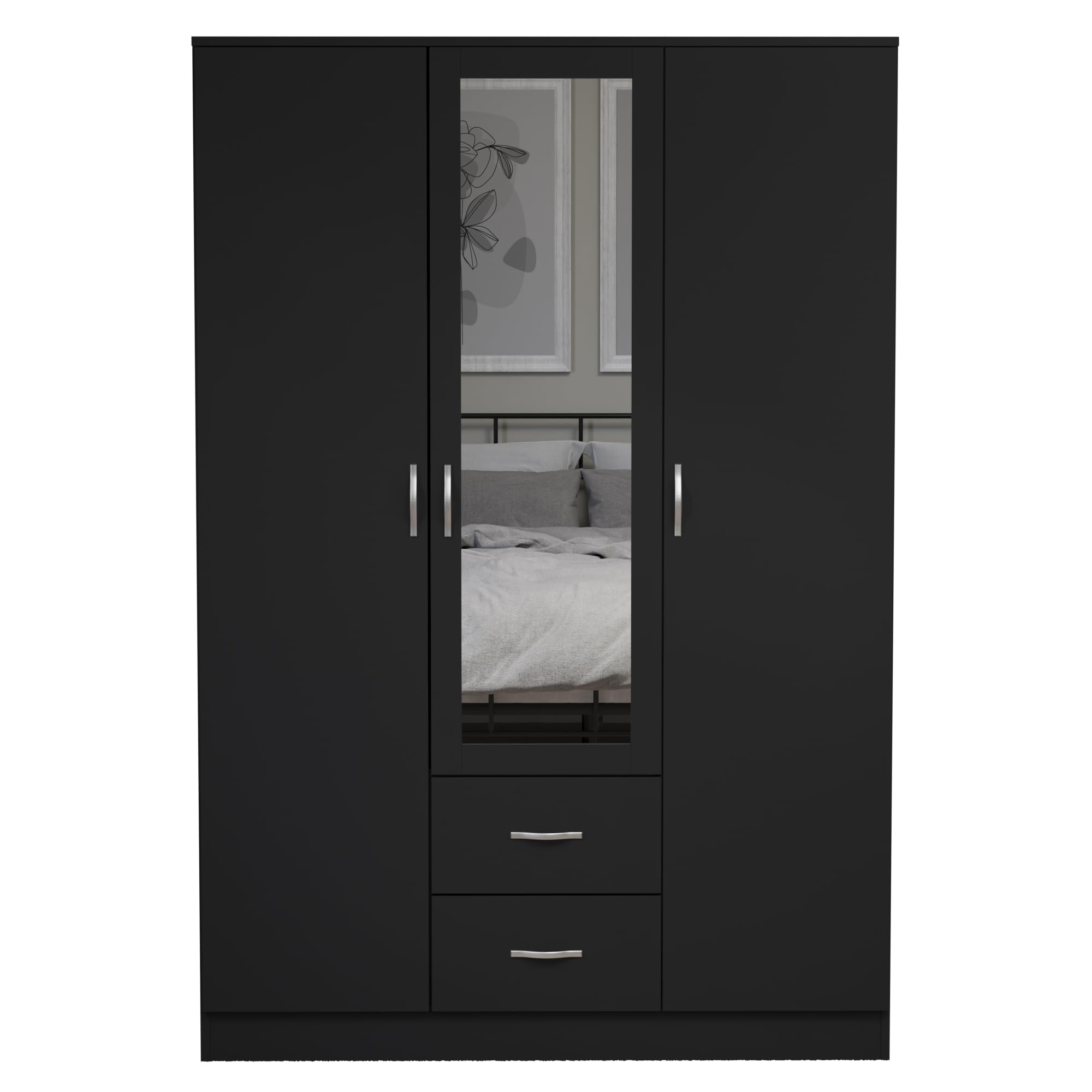 Vida Designs Riano Wardrobe - Engineered Wood Storage | H170 x W115.4 cm | Black 9