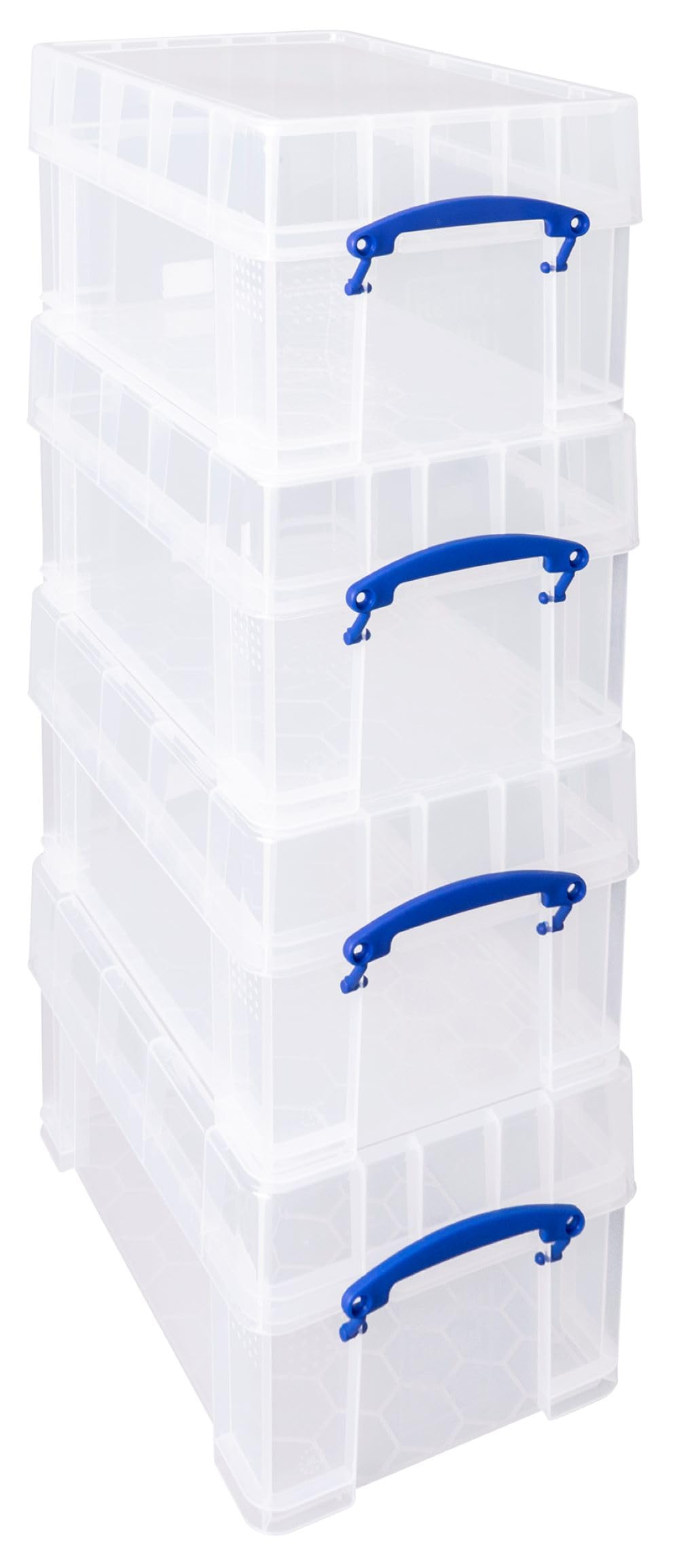 Really Useful Box Plastic Storage Box - 9 Litre Capacity, Clear, XL Lid, Stackable | Pack of 4 1