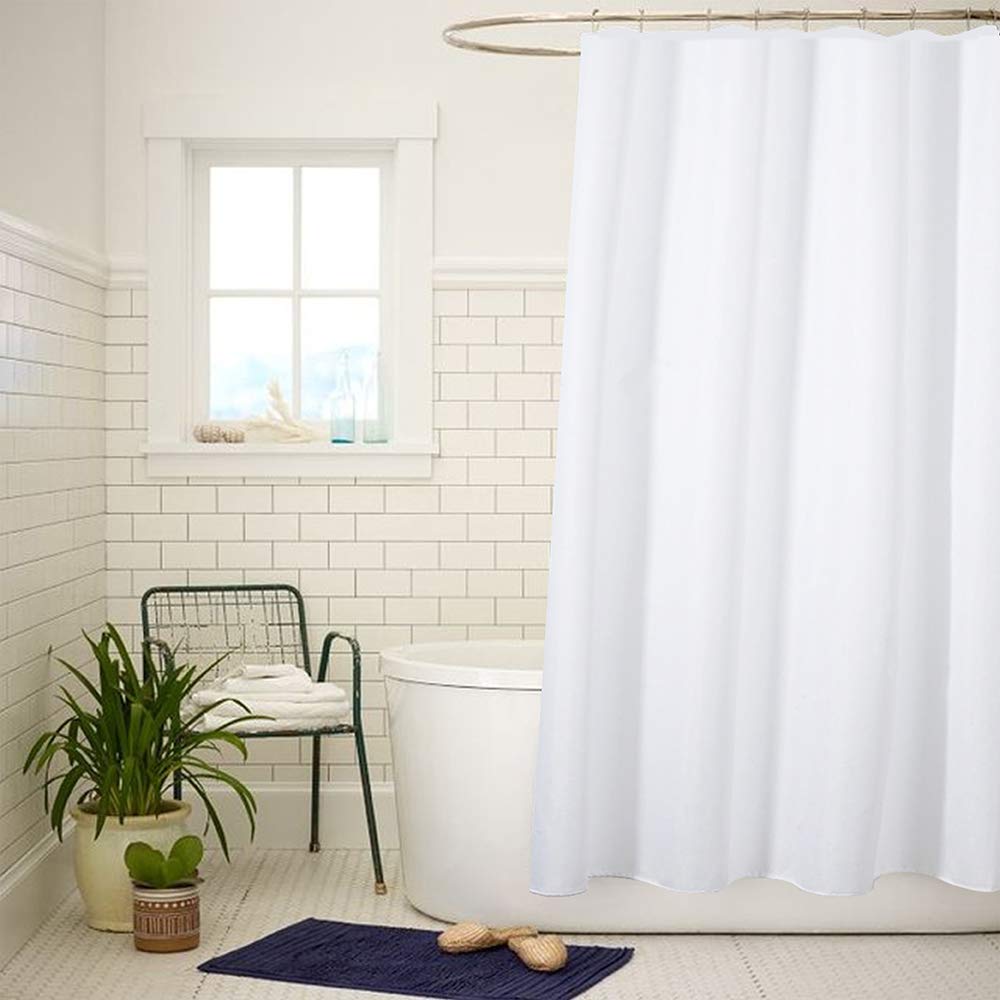 ANSIO Premium Polyester Shower Curtain - Solid White | Mould & Mildew Resistant | 180cm x 200cm 7