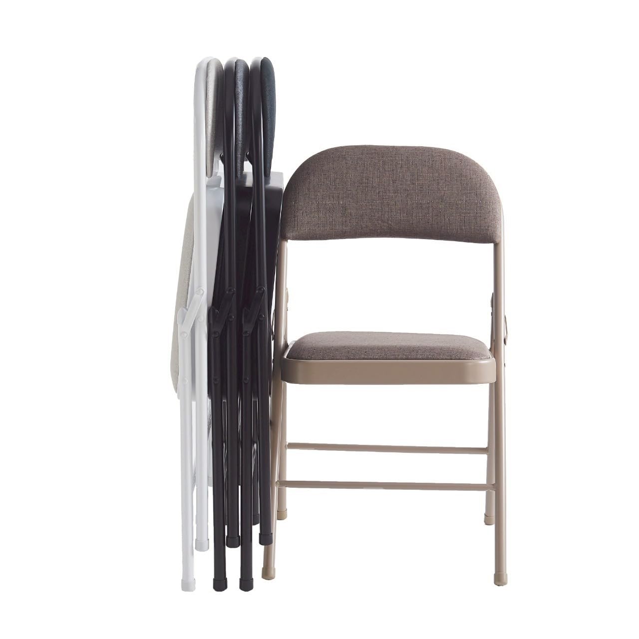 Build Rapido Padded Folding Chair - Heavy Duty Steel Frame | Brown | Oversized 8