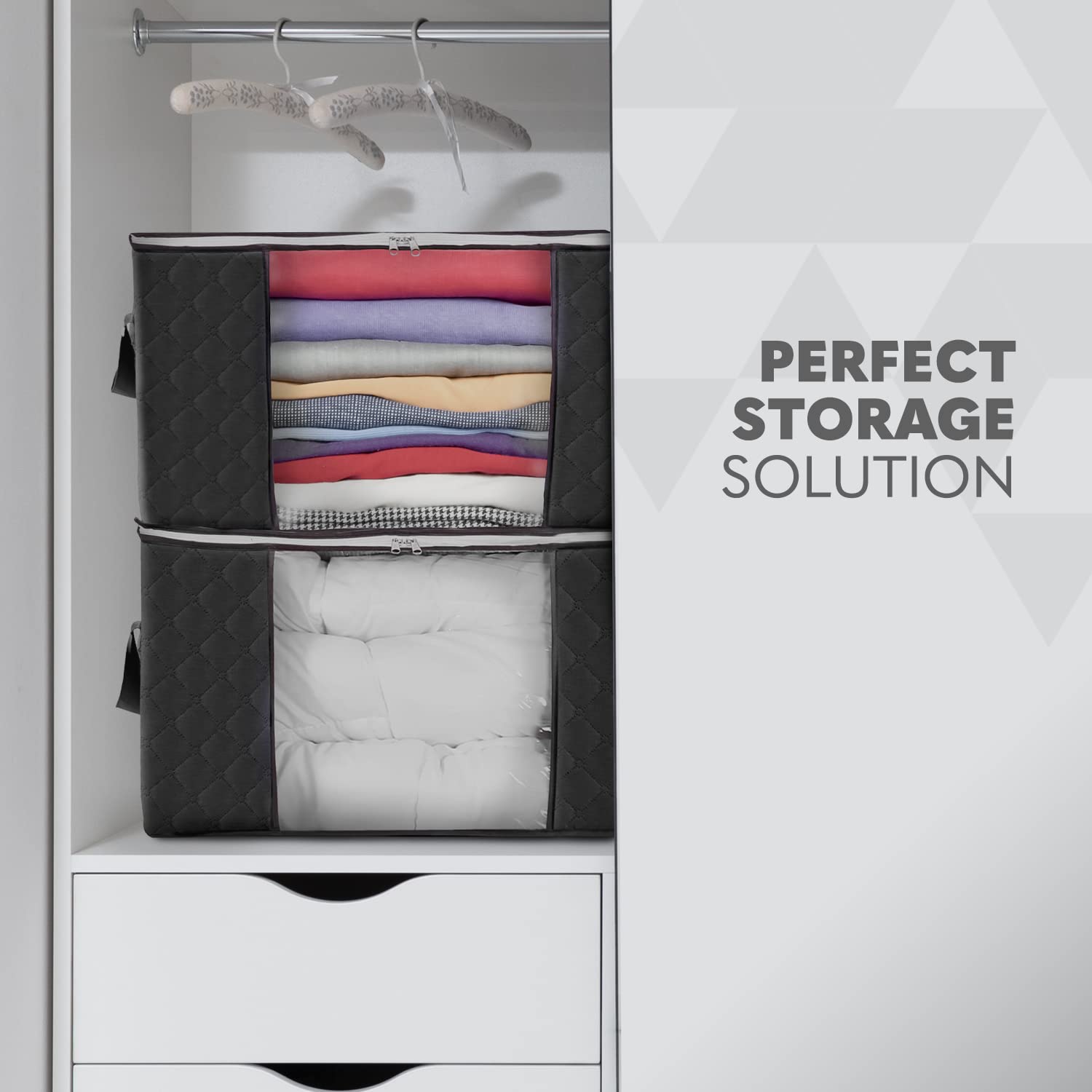delka 90L Under-Bed Storage Bags with Lids | Tear-Resistant Fabric | Set of 3 4