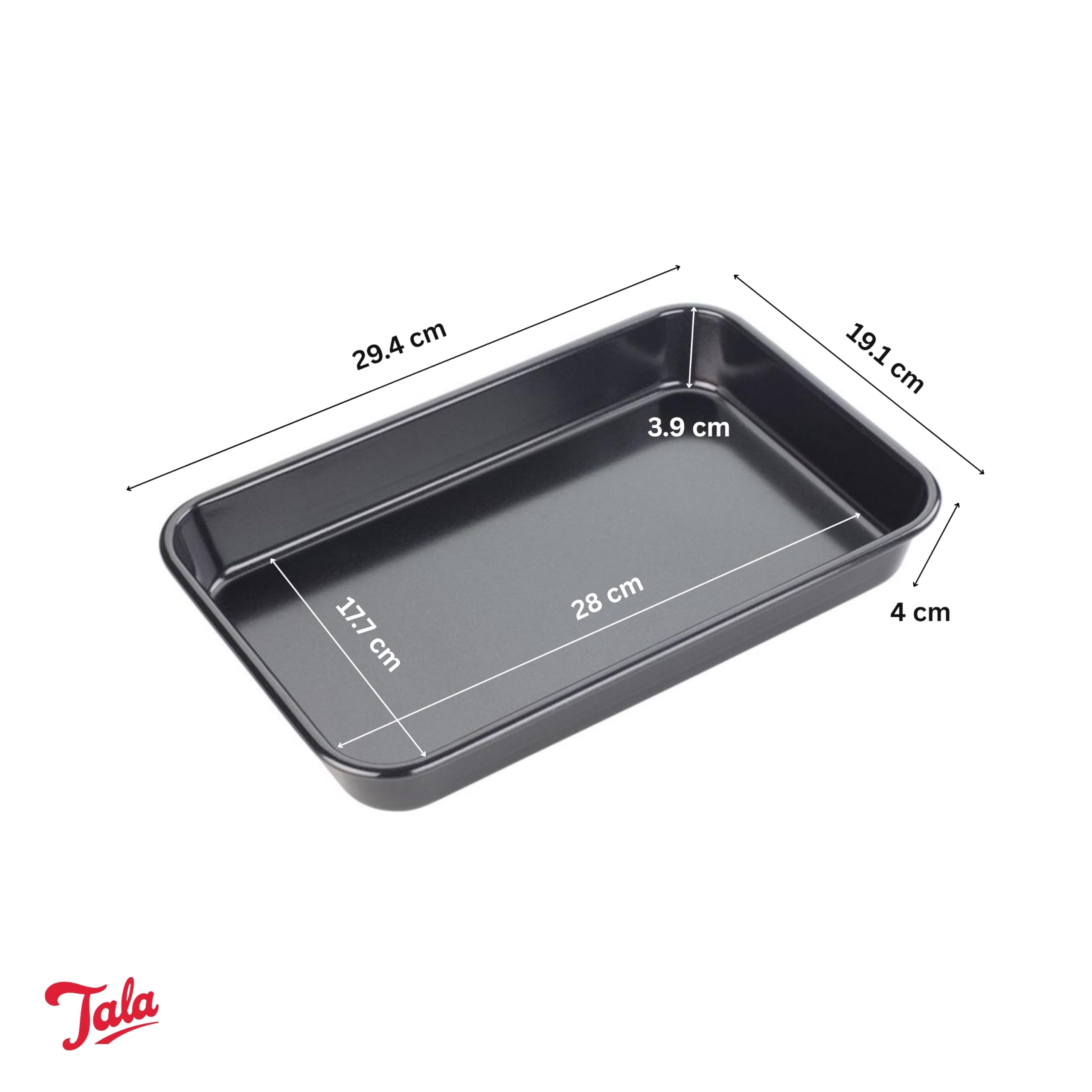 Tala Performance Bakeware Roasting Pan - Heavy Carbon Steel | Non-Stick | 29.6 x 19.3 x 4cm Black 3