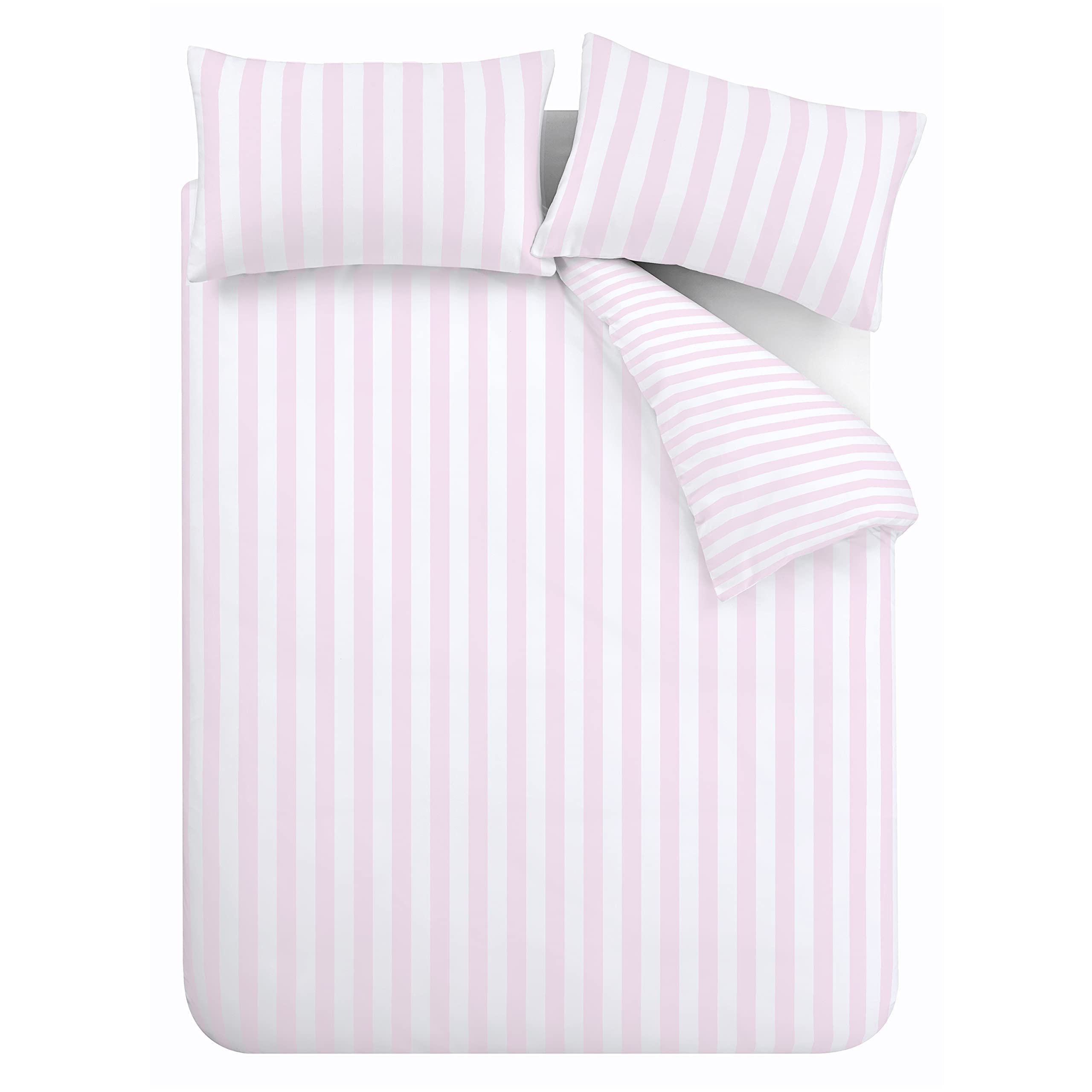 Sassy B Bedding Stripe Tease Reversible Double Duvet Cover Set | Pink | 3 Piece 5