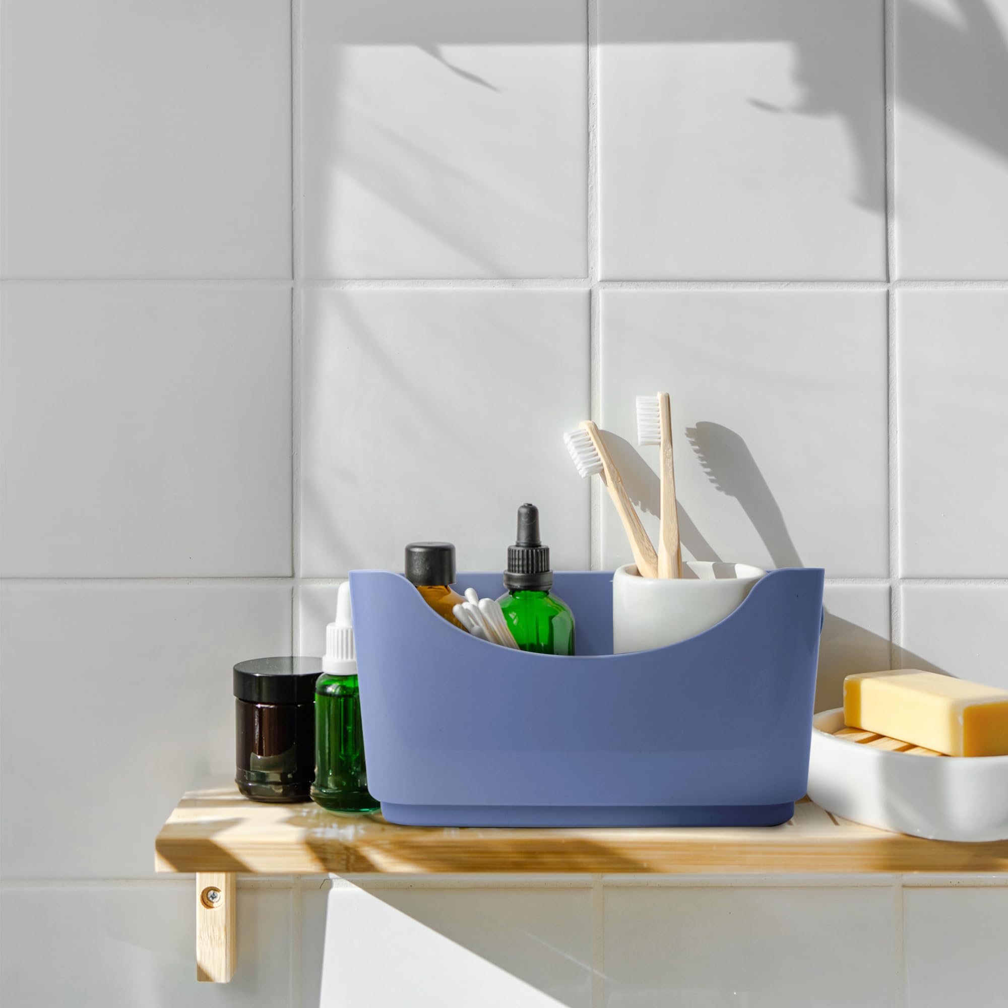 KEPLIN Studio Baskets - 5 Pack Plastic Shelf Organisers | Sturdy Handles | 25.5 x 17 x 11 cm 7
