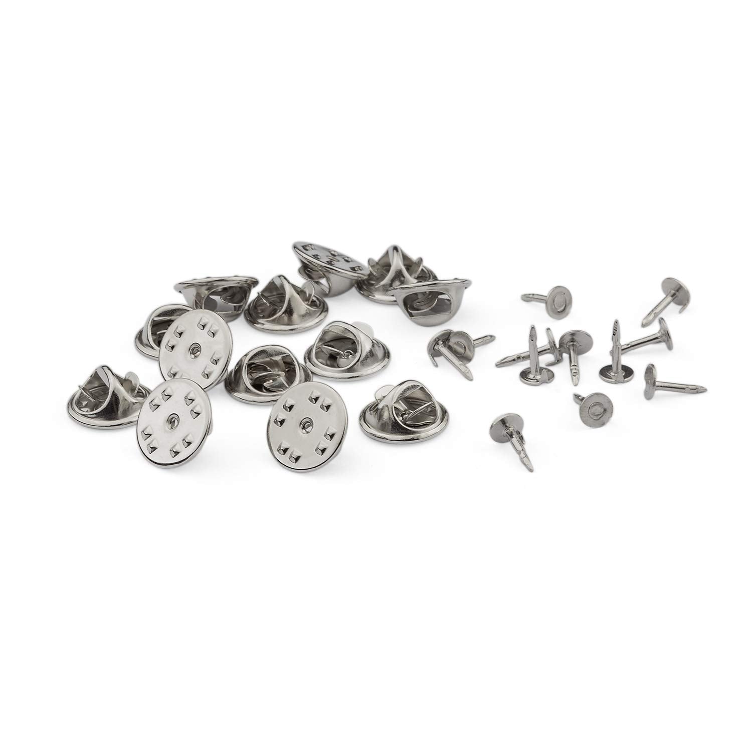 ASelected 100 Pairs Metal Butterfly Clutch Pin Backs - Rust-Proof Lapel Badge Fasteners | Silver 4