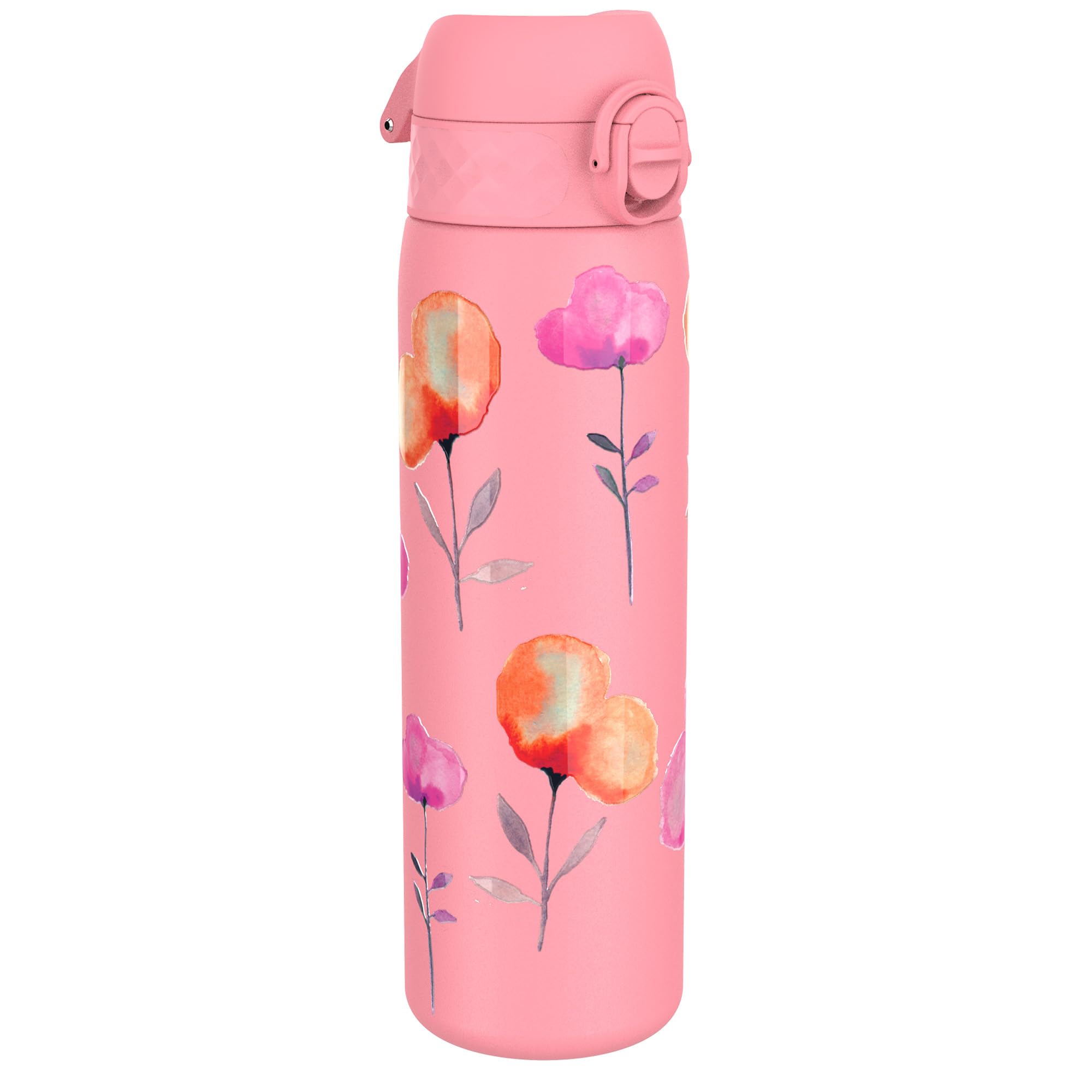 Ion8 Steel Water Bottle - 600 ml | Leak Proof | Flip Top | Flowers 4