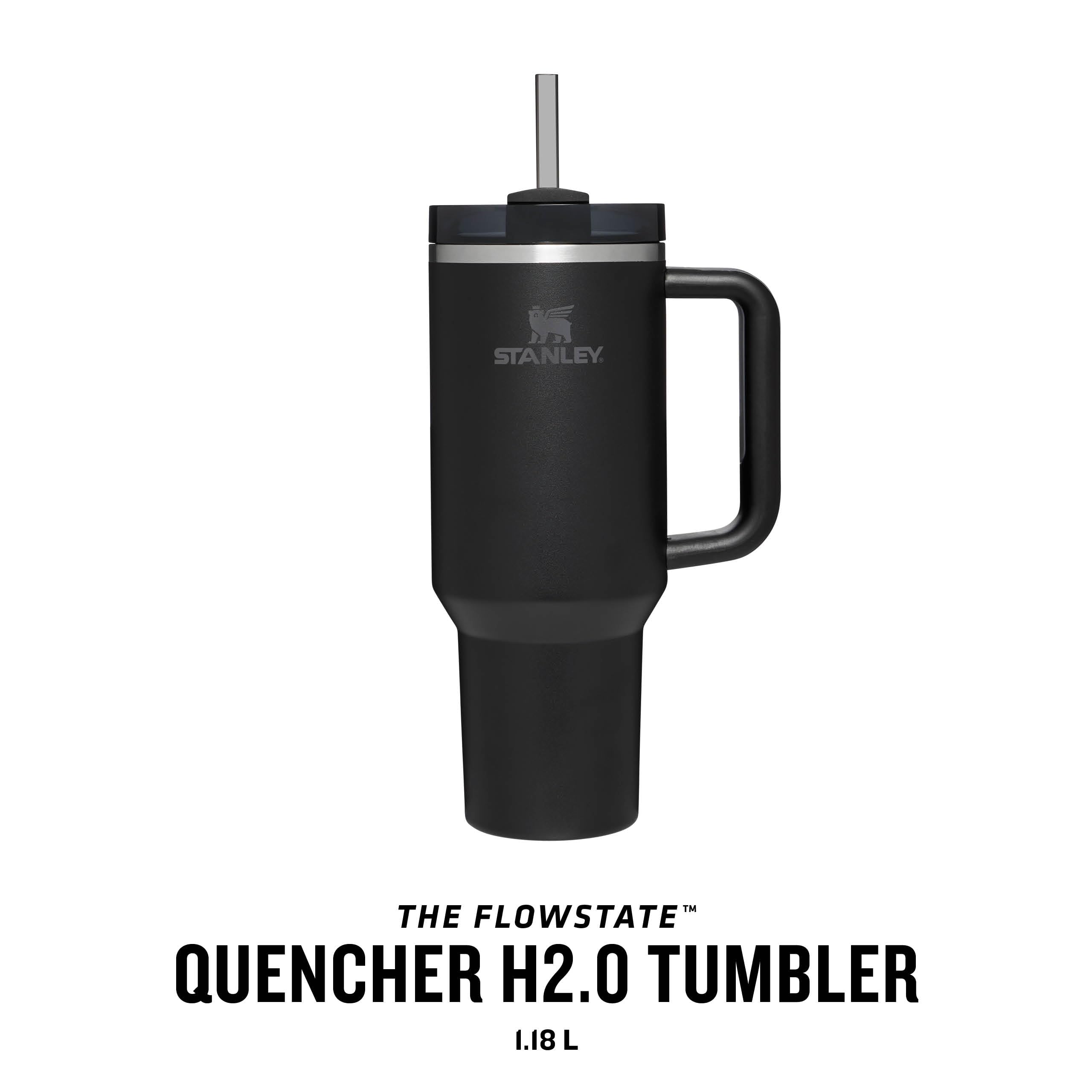 STANLEY 1913 Quencher H2.0 Flowstate Tumbler 1.2L - Cold 11 Hrs, Iced 48 Hrs | Black Tonal 3