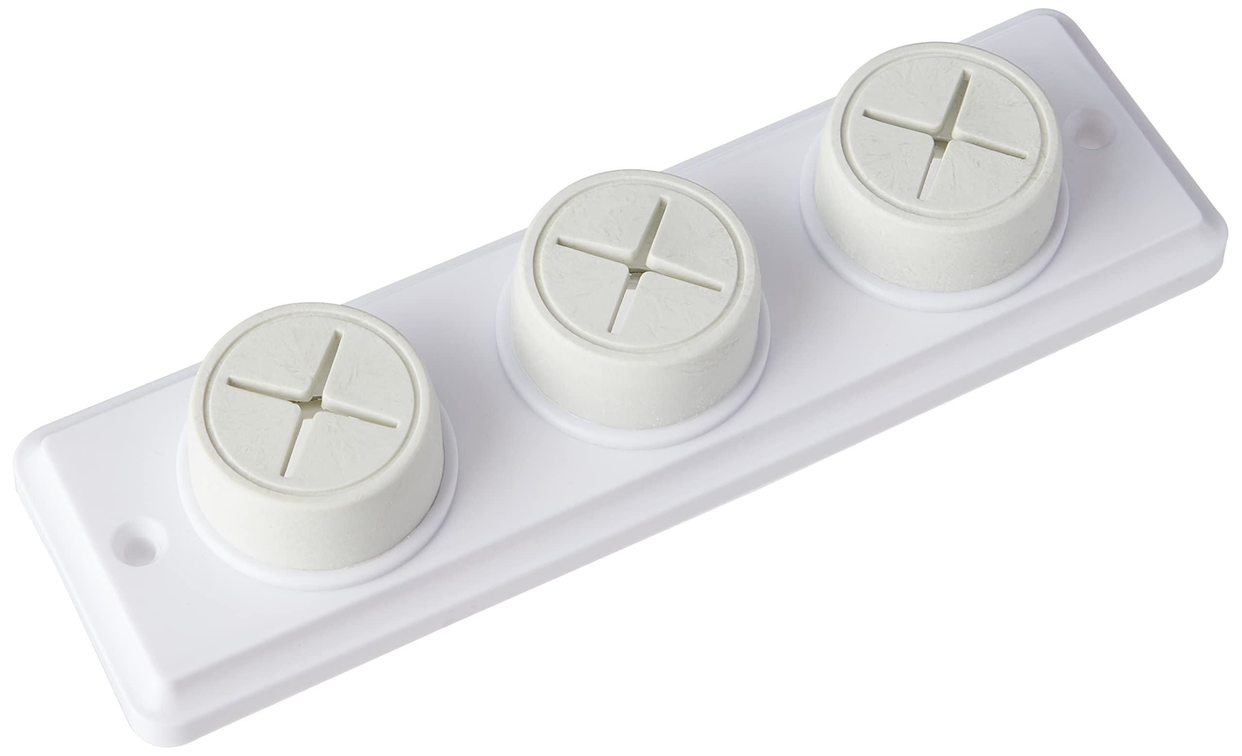 Merriway BH05865 Triple Rubber Push-In Tea Towel Holder | Screw Fix | White 1