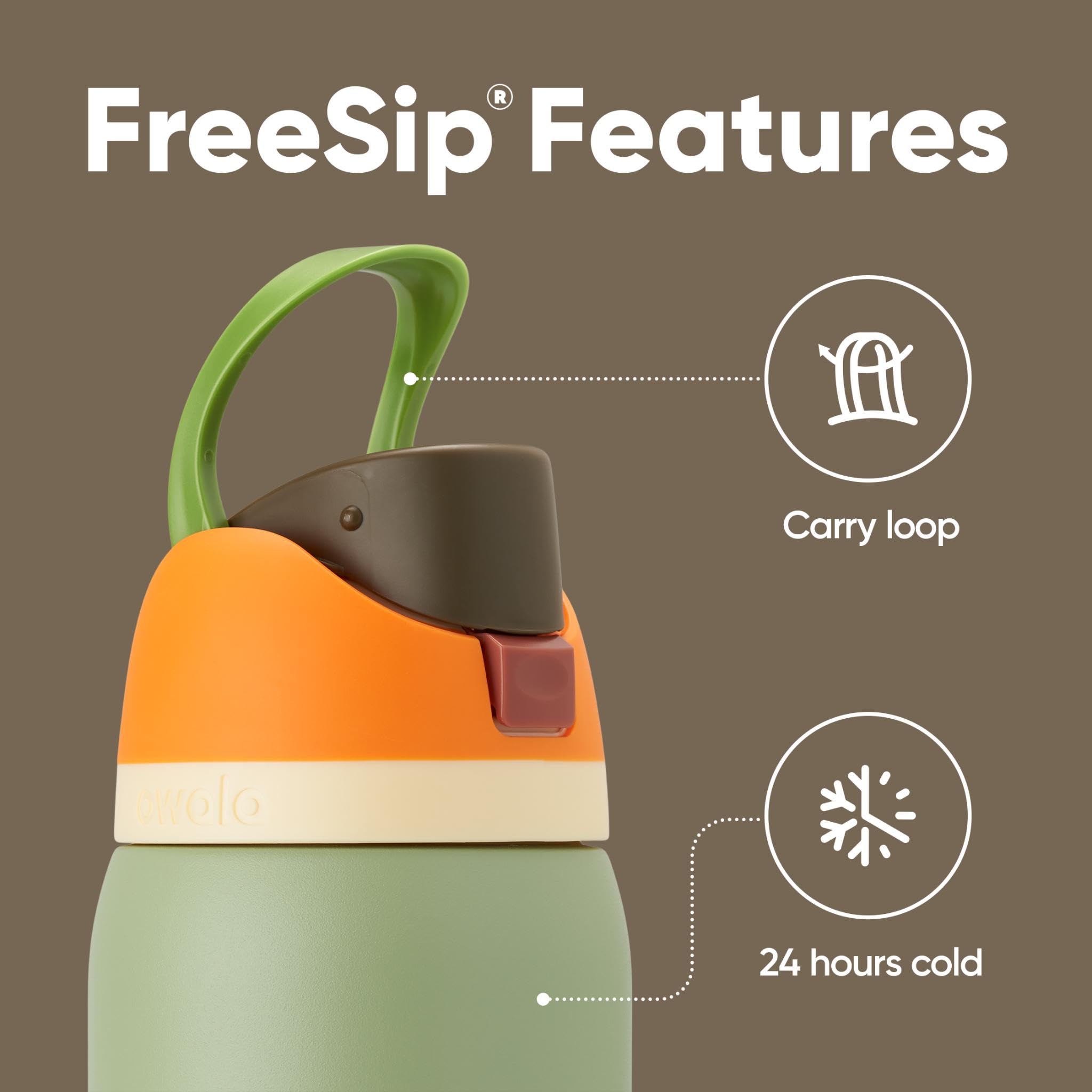Owala FreeSip Insulated Stainless Steel Drink Flask | 945ml | Camo Cool 4