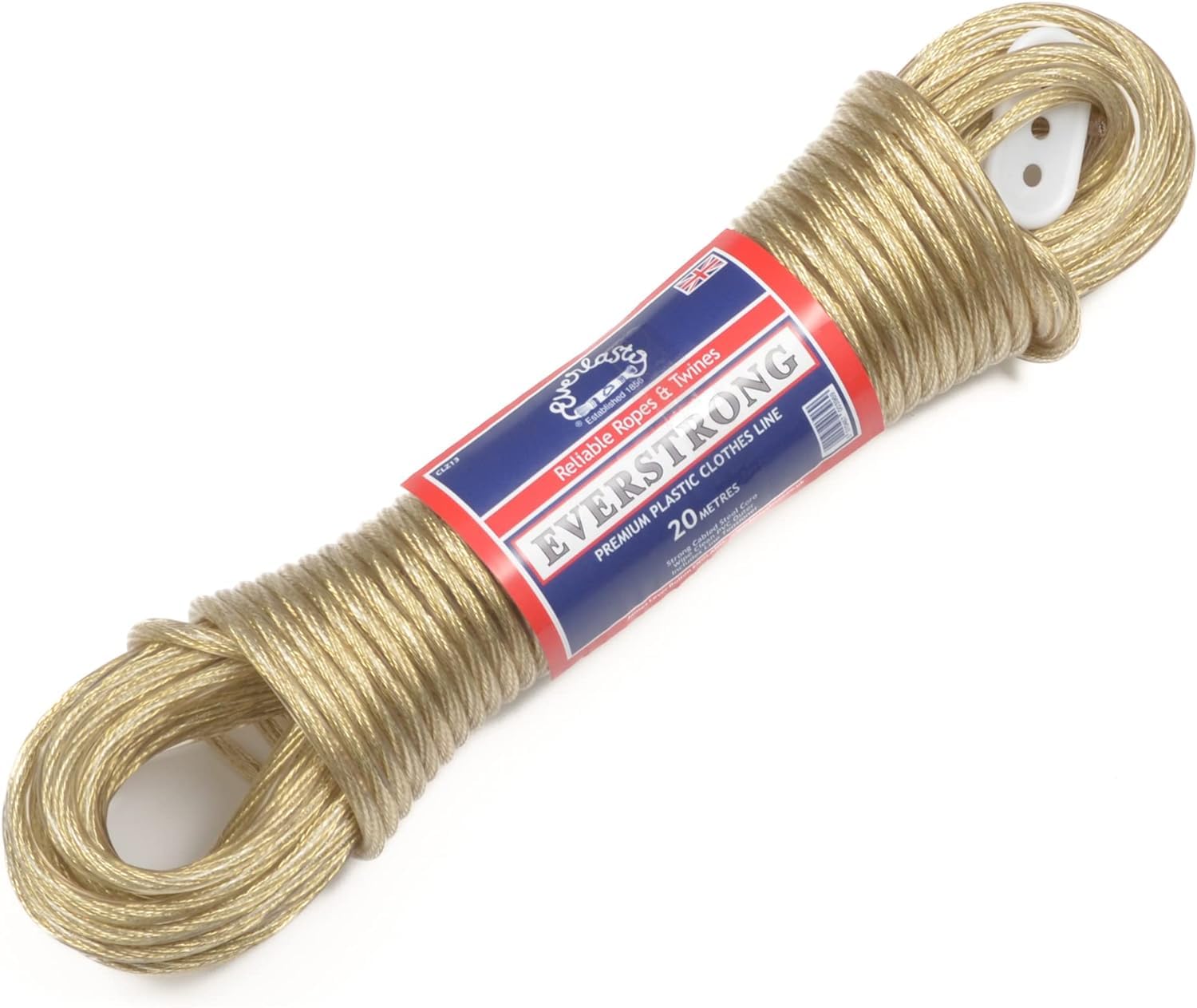 EVERLASTO Everstrong Premium Steel Core PVC Clothesline | 4.7mm Diameter x 20M Length | Gold 1