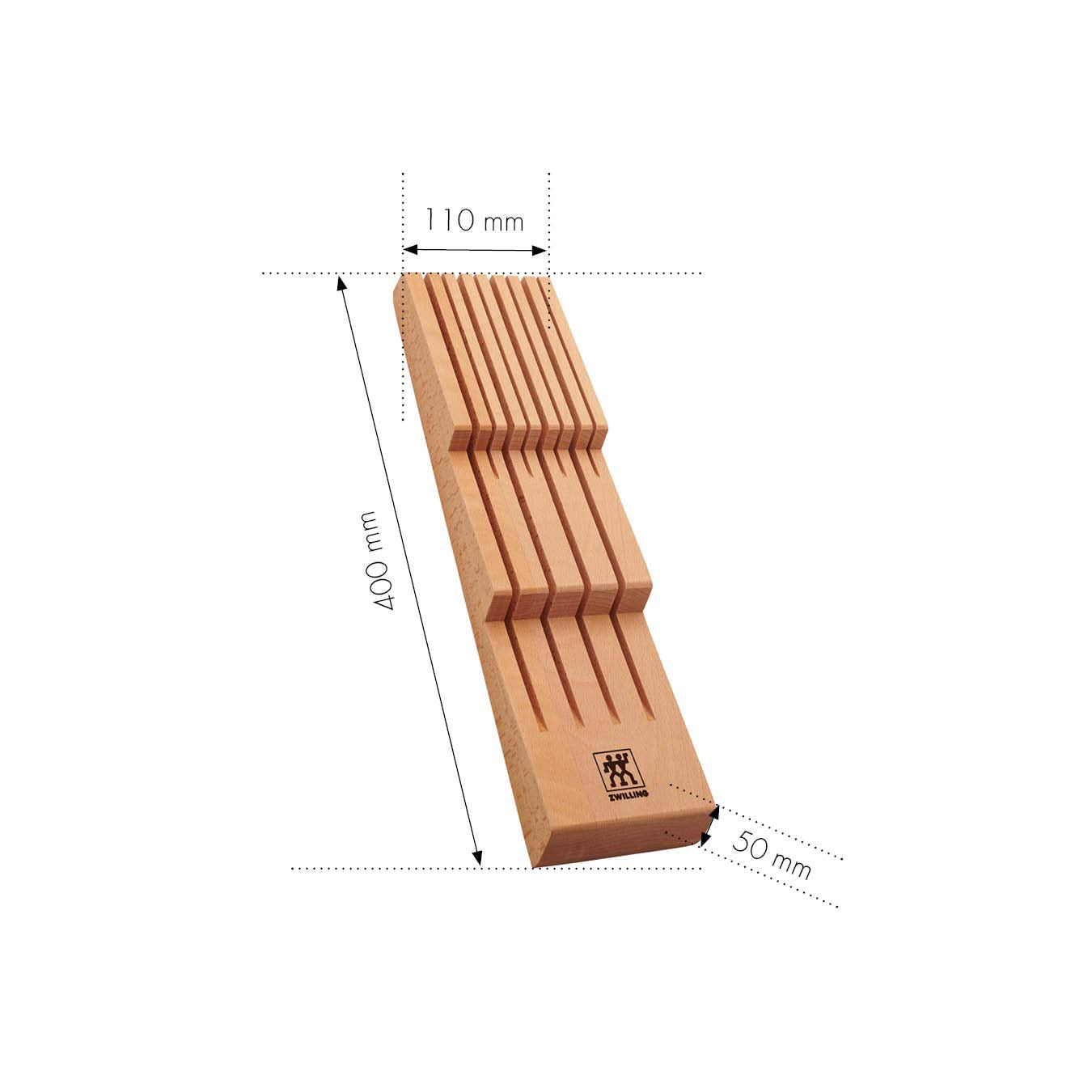 ZWILLING Drawer Knife Holder Insert for 8 Knives | Beech Wood | Fits Drawers from 8.5 cm Height 4