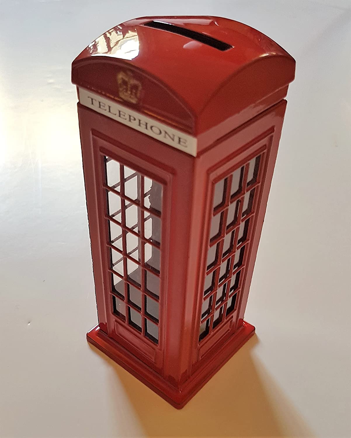 2 UR DOOR Red Phone Booth Money Box Bank Souvenir | Die Cast Zinc | 140x60x60mm