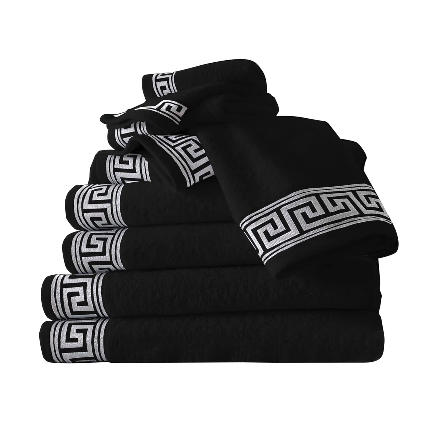 GC GAVENO CAVAILIA 8 Piece Towel Set | 500 GSM Egyptian Cotton | Black 5