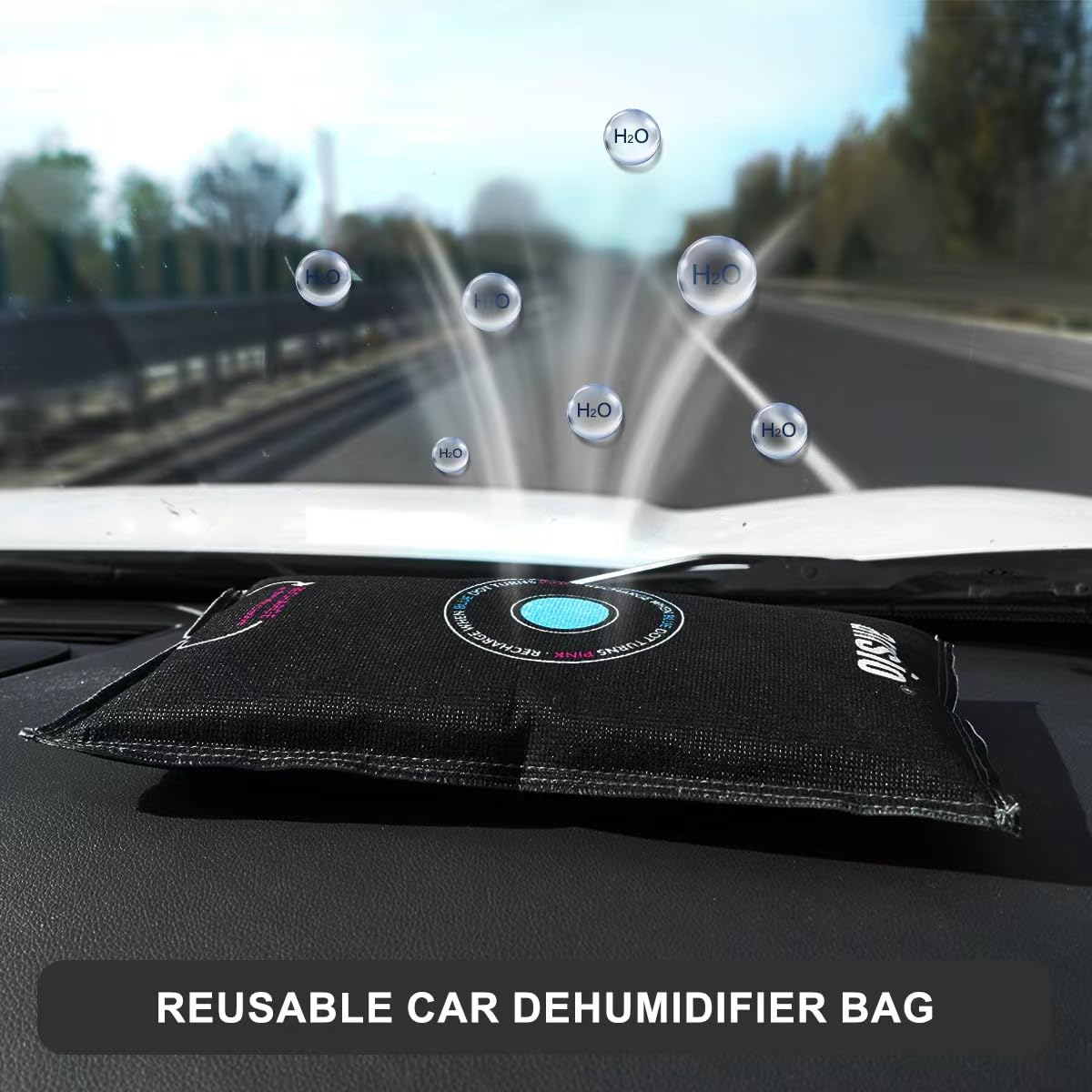 ANSIO Reusable Car Dehumidifier Bag - 900g Moisture Absorber | Pack of 2 | Microwave Rechargeable