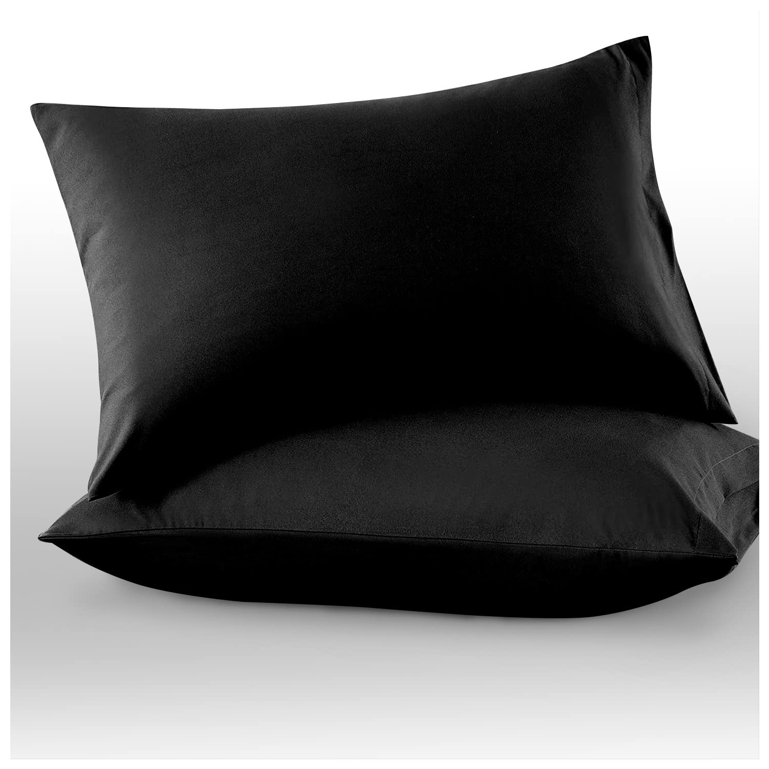 Super Dreamer Microfiber Pillow Cases - 2 Pack Black Housewife Style | 74x48 cm | 100% Polyester 1
