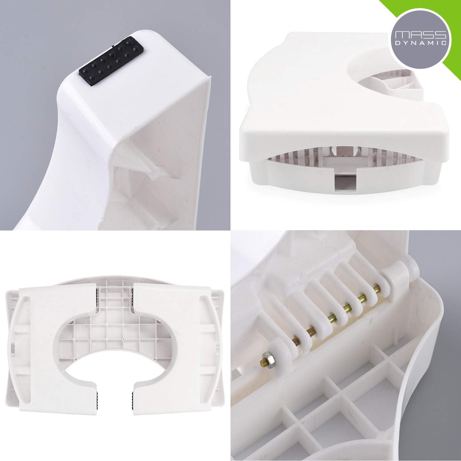 MASS DYNAMIC Folding Squatting Toilet Stool - 7 Inch Height | Non-Slip Plastic | White 6