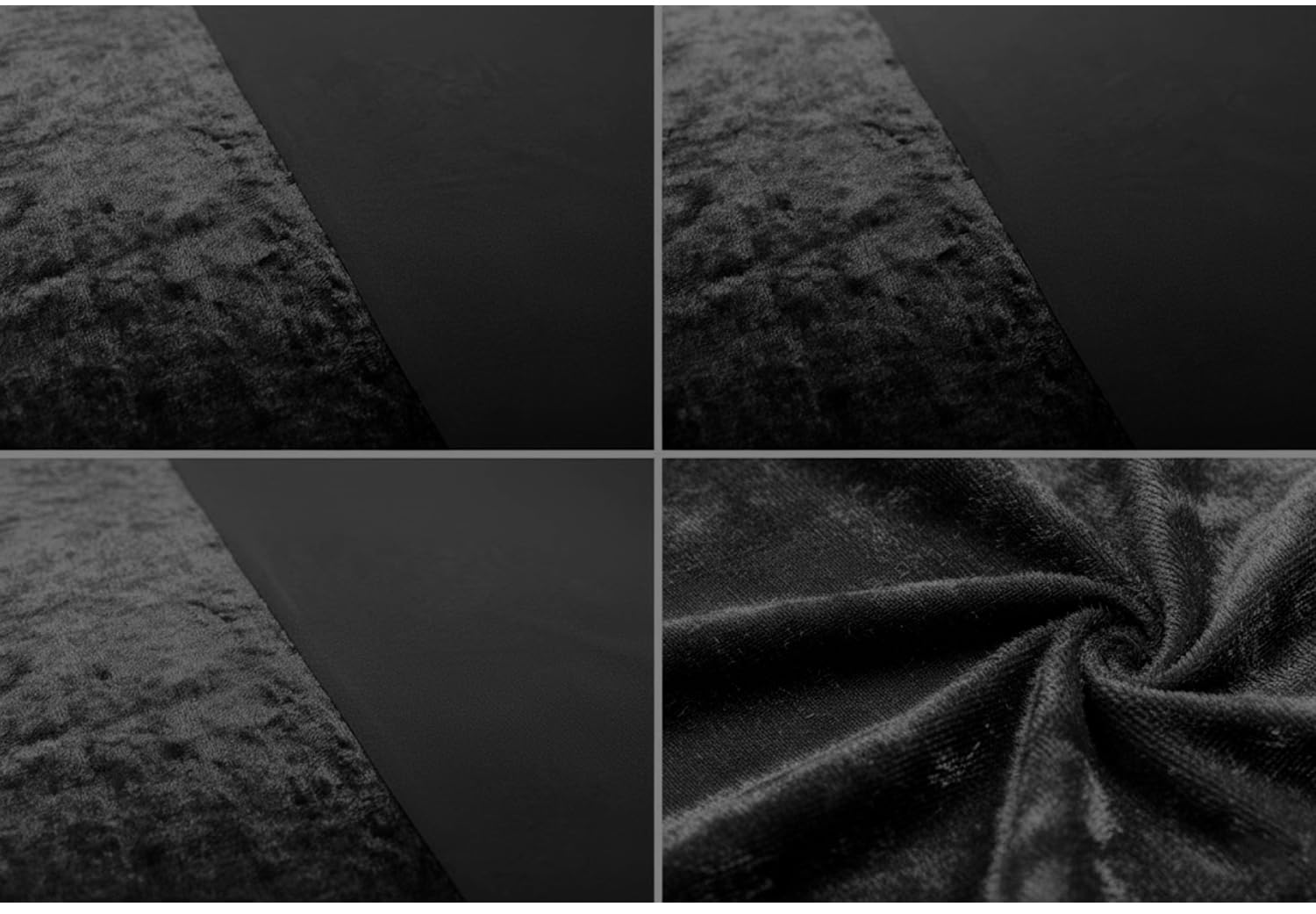 Casabella Luxury Crushed Velvet Panel Band Duvet Cover Set - King Size, Black | 3 Pieces 7
