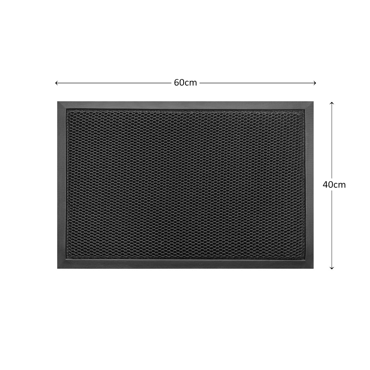 Nicoman Heavy-Duty Dirt Trapper Doormat - 60x40cm Black | Non-Slip | Machine Washable 3